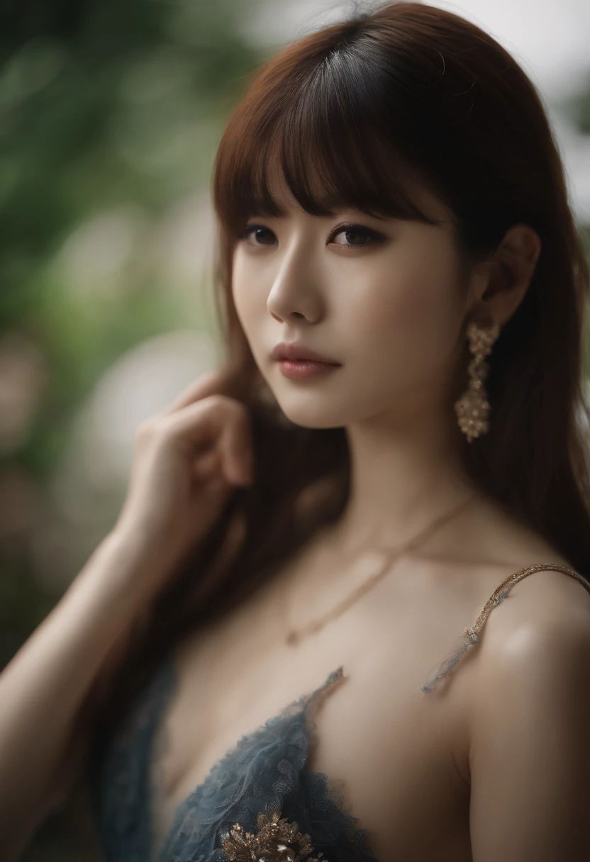 (((Haruna Kojima)))、NSFW、AKB48、brown hair、Longhaire、labios regordetes、D copa tetas、Pupila irregular, desnuda
