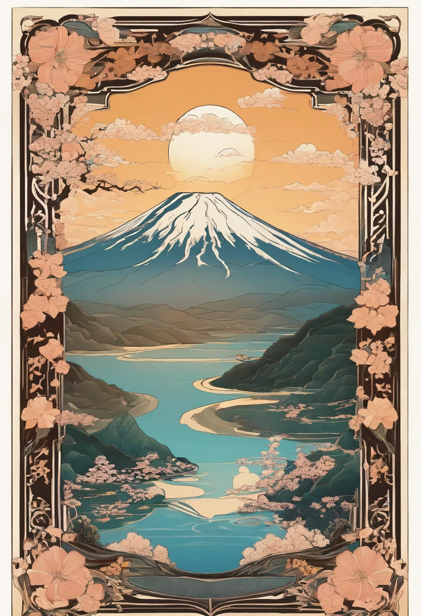Mount Fuji, Honshu Island, (illustration: 1.0), epic composition, realistic lighting, high-definition detail, masterpiece, best quality, (very detailed CG unified 8k wallpaper), 1 man