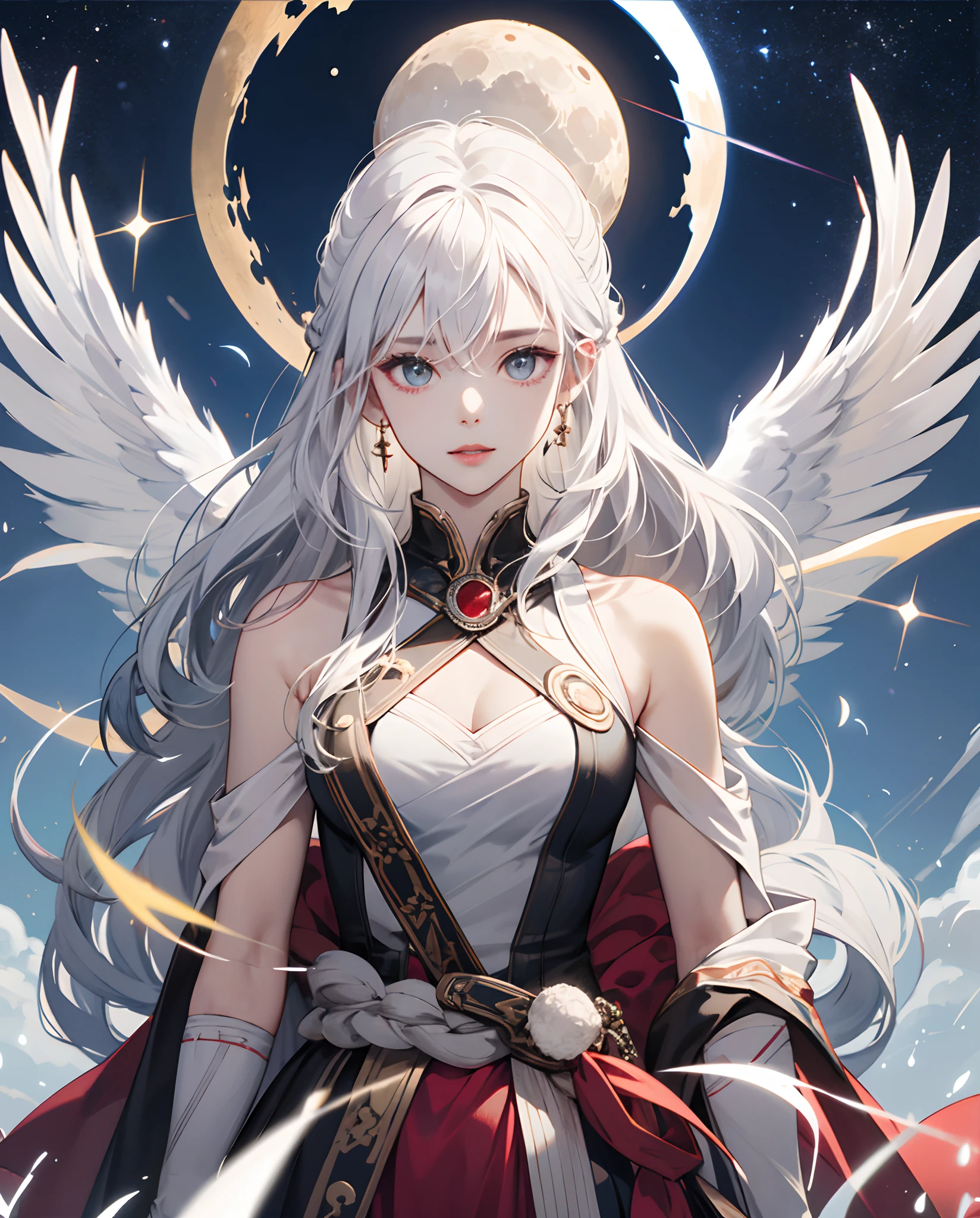 Goddess of the Moon Song White Hair God々Right
