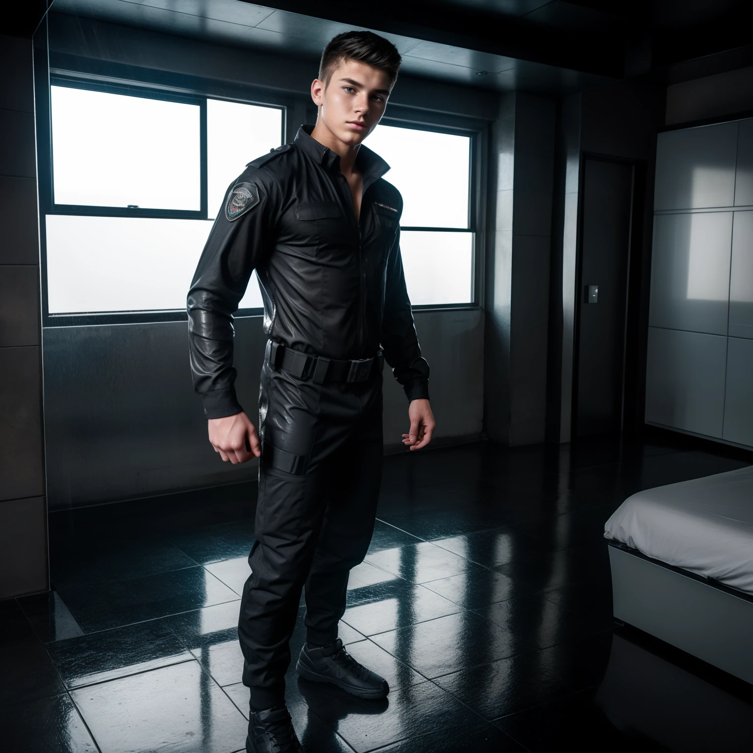 Taylor Lautner dressed in bondage showing his penis