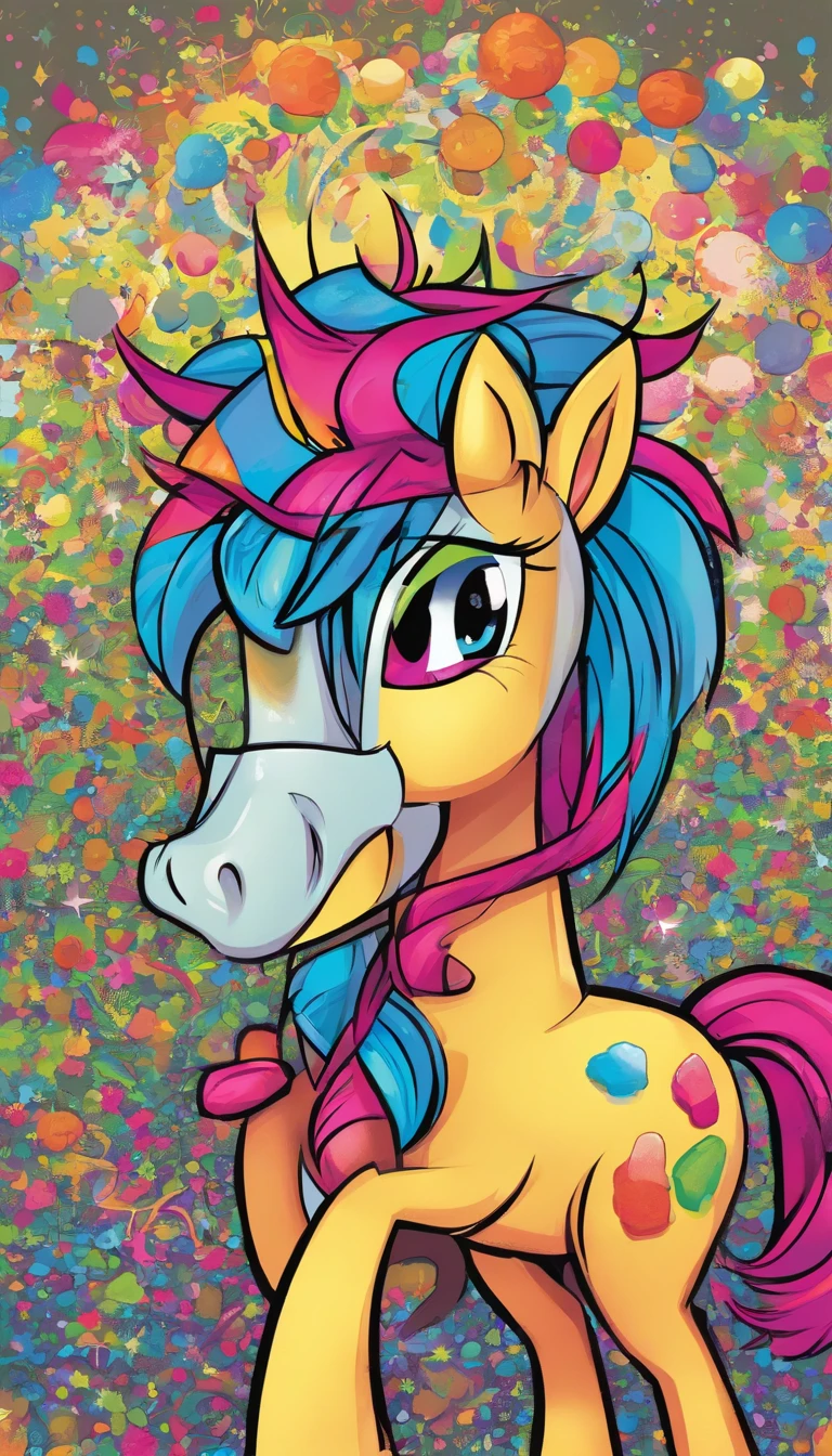 Image of a my little pony , ，Wear rainbow dress