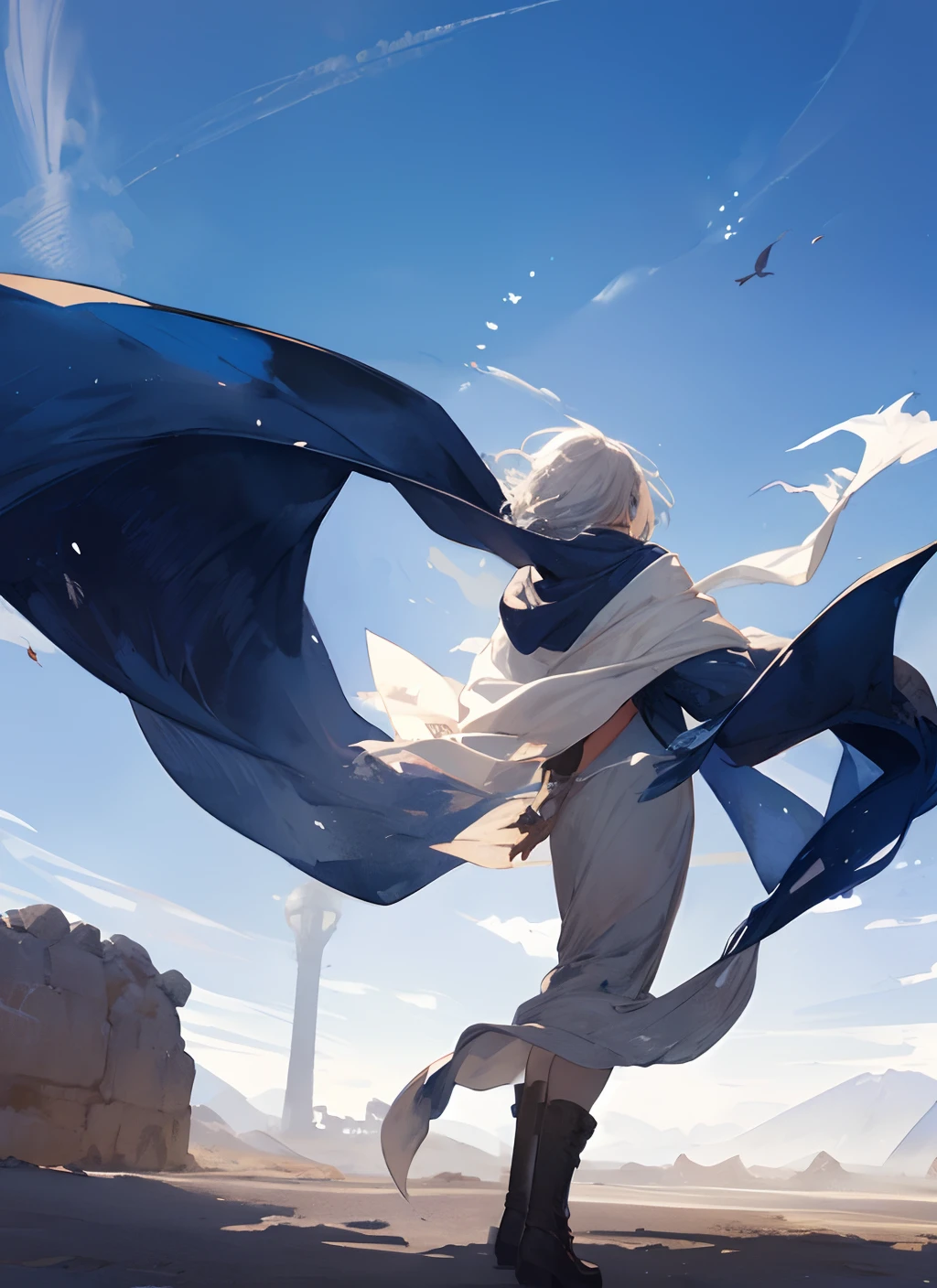 bright blue sky