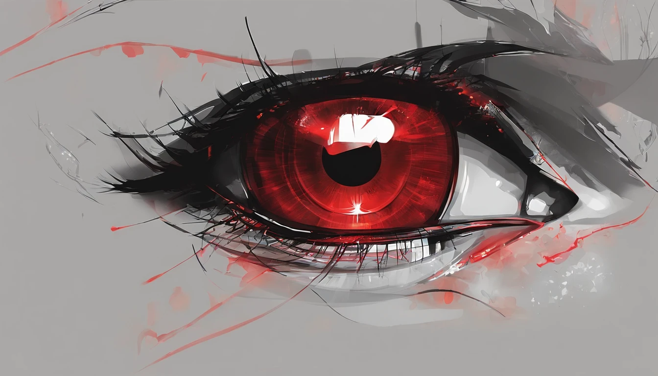 um close up de uma pessoa com um fundo vermelho, cara bonito na arte, Neo Estilo Preto, Neo Estilo Preto, com olhos vermelhos brilhantes, Neo Preto, his eyes are red and glowing, he's very menacing and evil, olhos vermelhos afiados, com olhos vermelhos brilhantes