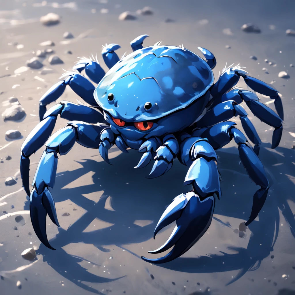 Hairy crab logo,Black and white background,The black and blue photo was taken by Flickl
