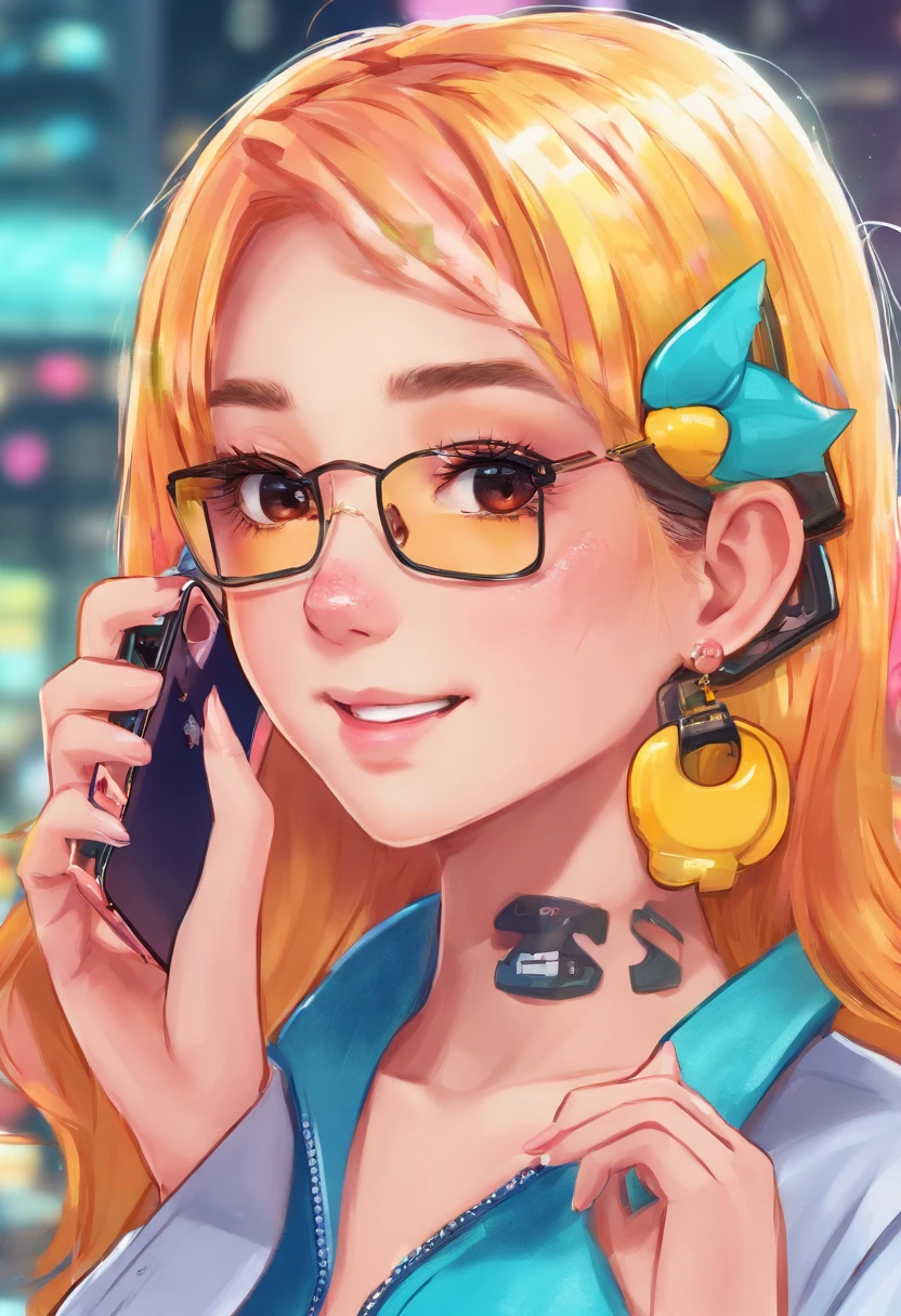 ((beautiful girl with cell phone in hand)) 4K 8K:: realistic::4 cyberpunk::1 --v 4 --quality 2