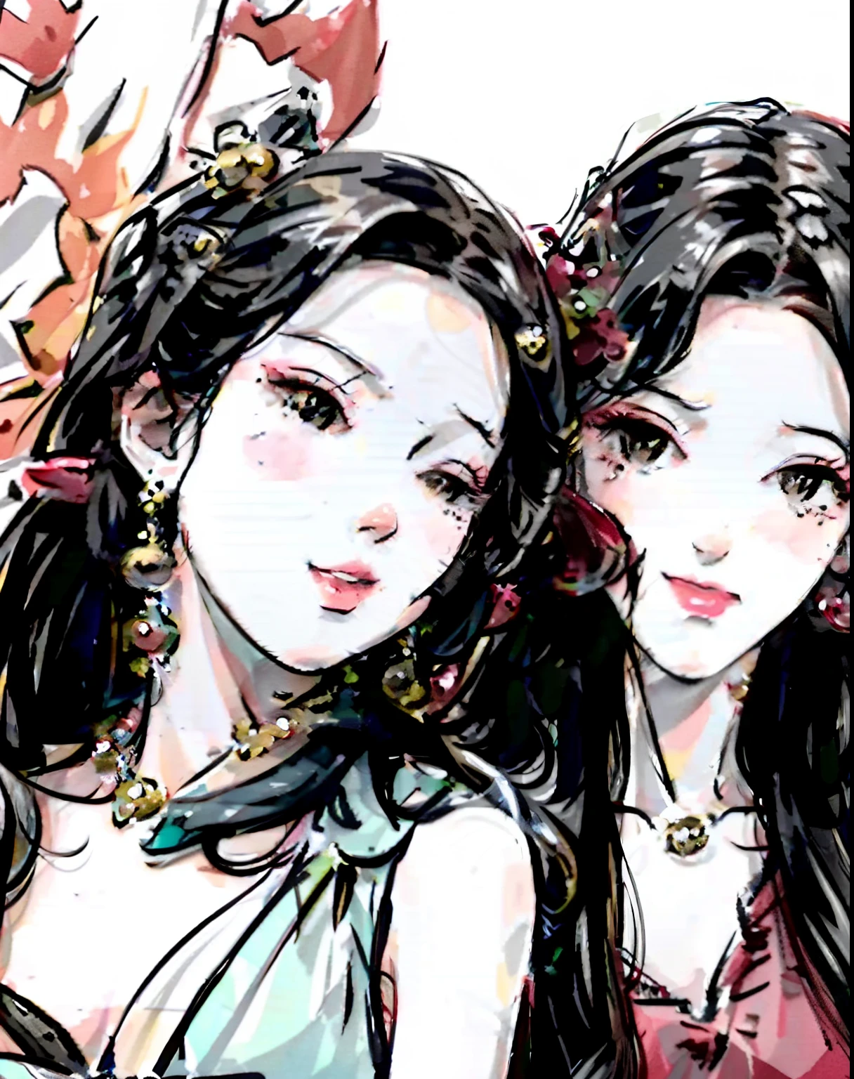 there are two women that are posing for a picture together, profile image, two beautiful women in love, with ivy, profile pic, woman holding another woman, profile photo, high quality upload, 💋 💄 👠 👗, two models in the frame, exclusive, scandy and arender, both have red lips, profile picture chaos