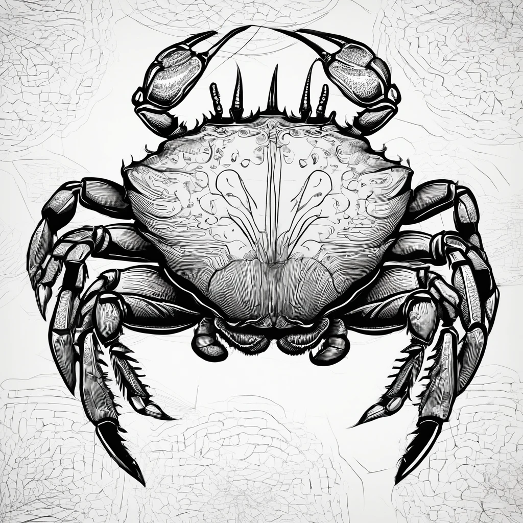 Hairy crab logo,Black and white background,The black and blue photo was taken by Flickl