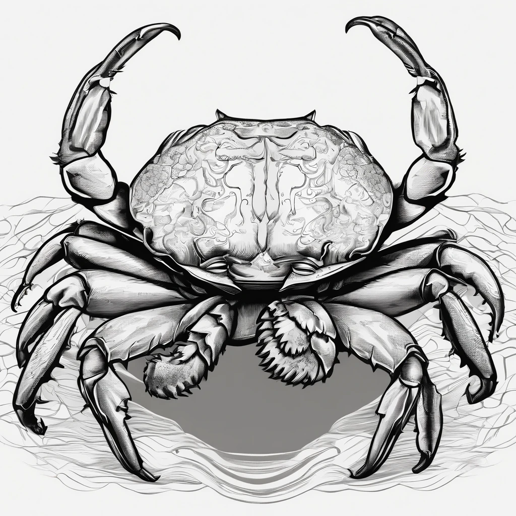 Hairy crab logo,Black and white background,The black and blue photo was taken by Flickl