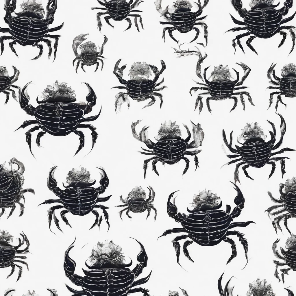 Hairy crab logo,Black and white background,The black and blue photo was taken by Flickl