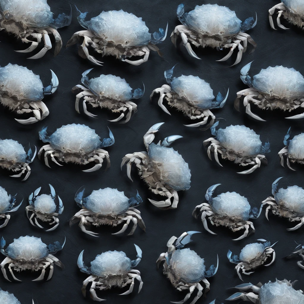 Hairy crab logo，Black and white background，The black and blue photo was taken by Flickl