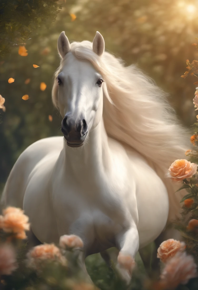 (best quality,4k,8k,highres,masterpiece:1.2),ultra-detailed,(realistic,photorealistic,photo-realistic:1.37),Rarity (white unicorn) and Applejack (orange earth pony) with tails in the air from My Little Pony, beautiful detailed eyes,beautiful detailed lips,extremely detailed eyes and face,longeyelashes,2 girls,soft pastel rendering,evocative lighting,whimsical background,majestic garden,brilliant colors,flowing manes,muscular bodies,harmonious poses,playful expressions,fantasy world,detailed individual hair strands,shimmering details,magical aura,sparkling elements,emotions captured,full view from behind,fluffy tails,delicate highlights and shadows,enchanted atmosphere,cartoon-inspired style,dynamic composition,expressive tail movements,graceful elegance,subtle natural breeze,joyful scene,friendship bond,contrasting colors,ethereal ambiance,grazing sunlight,playful mood,serene and peaceful surroundings,lively atmosphere,skilled craftsmanship,wholesome and heartwarming,nostalgic touch