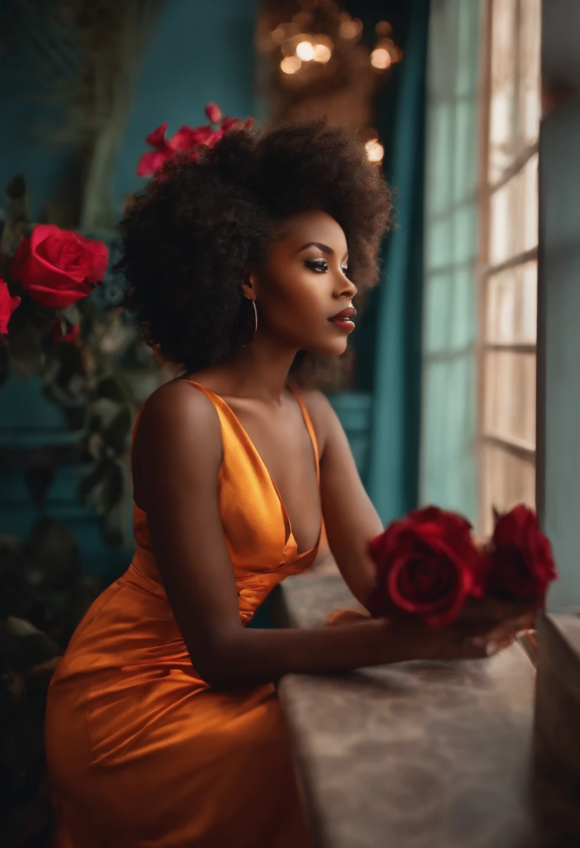 black girl in valentin day
