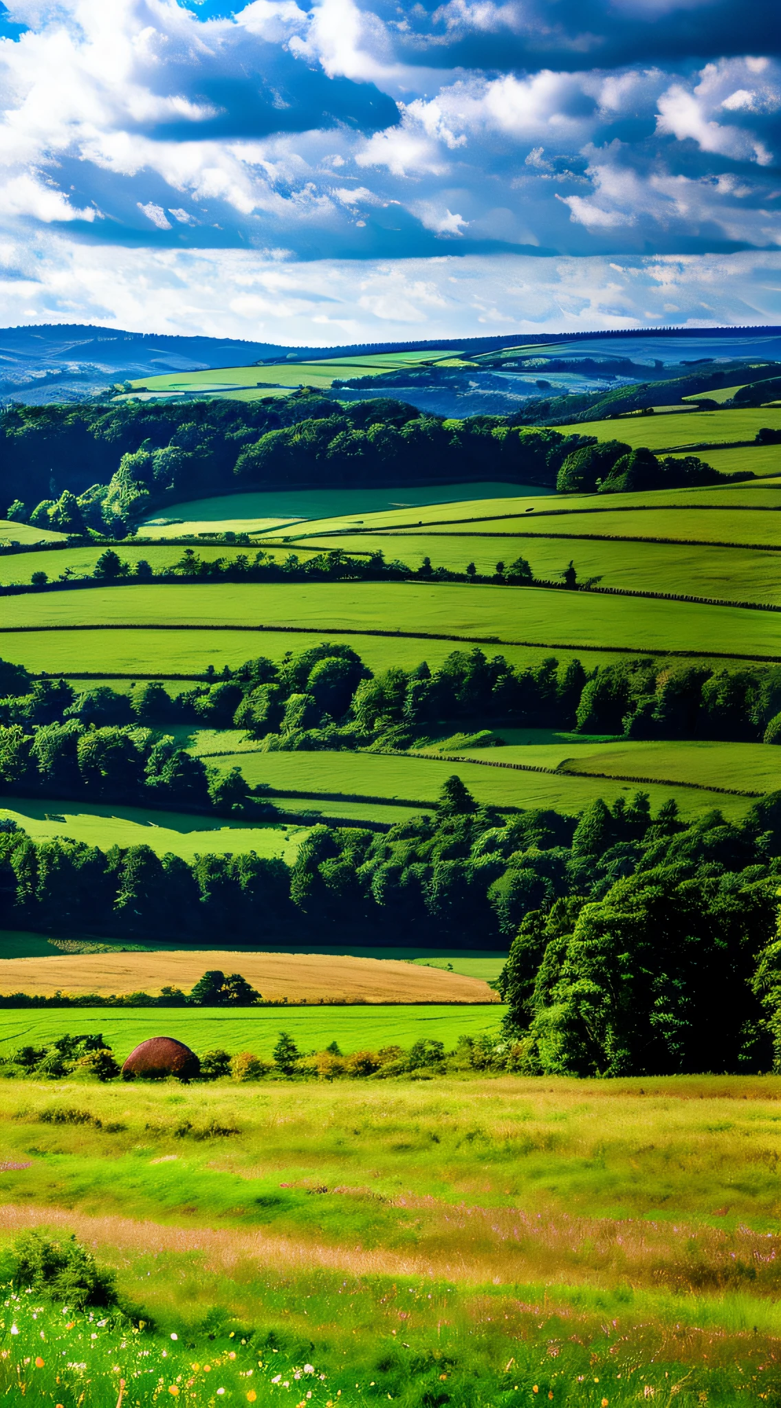 Japan countryside,steppe landscape,blues sky and clouds, green forest, Dingdall effect,A winding country road,Colorful hot air balloons,high quality desktop wallpaper, verdant forest, detailed fields nature, beautiful english countryside, Stunning landscape, Rolling hills, Landscape wallpaper, lush countryside, Patches of green forest, breathtaking landscape, green fields in the background, High quality wallpaper, Beautiful wallpaper