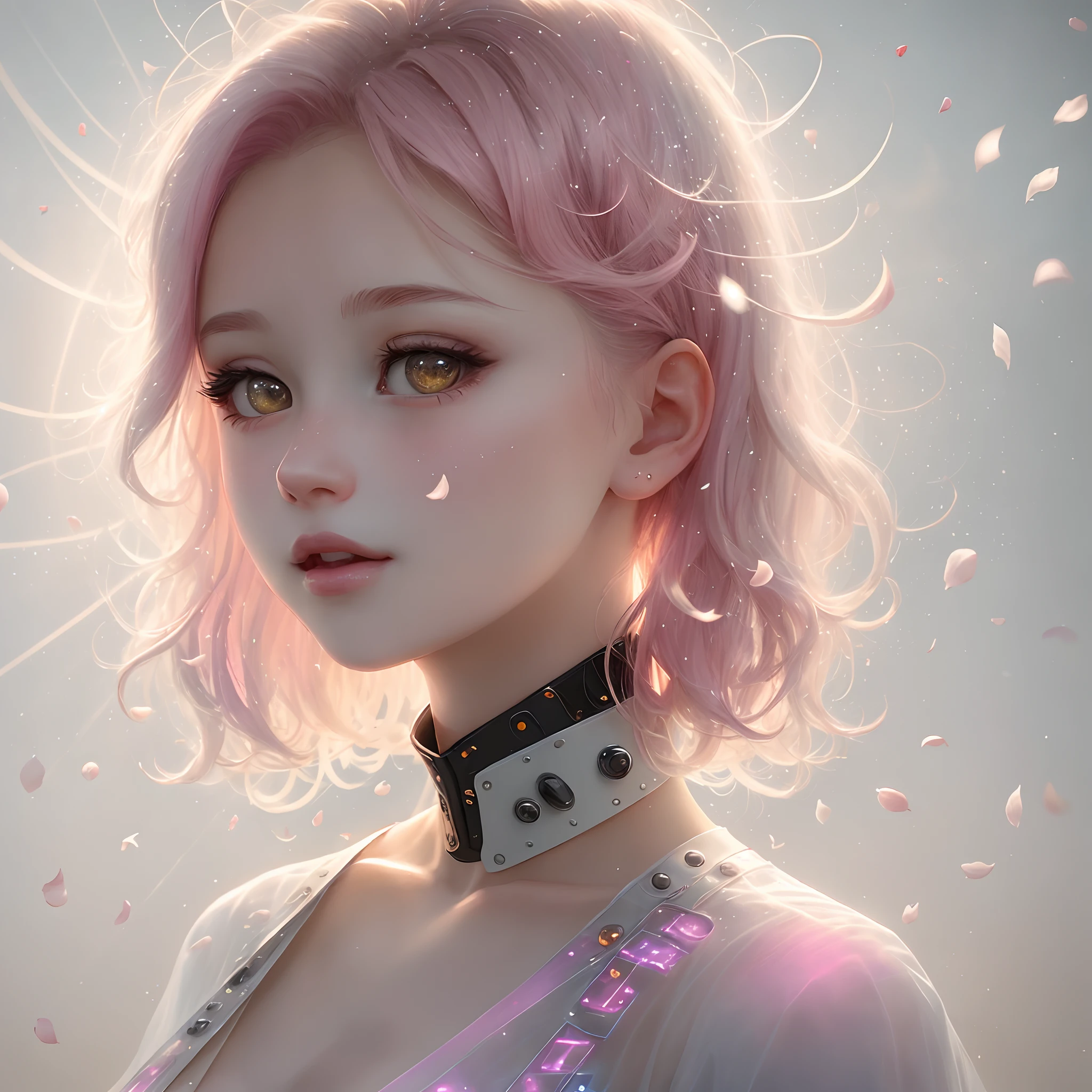 huge tit, adolable, sideface, Look at the sun, Luminescent light, romanticism, Op art, spark of light, god rays, Ray tracing,lovemaking,compatibility,divination,The image of love coming true,Bright pink and white gradient background,Studded with small heart-shaped confetti and shining stars.,The edges are surrounded by fresh petals,Best Quality, Realistic, Portrait, 1girl in, celestial, Deities, Goddess, light Particle, Halo, Looking at Viewer, (bio luminescent:0.95) loimu, bio luminescent, Vibrant, Colorful, Color, (Glow, Glow), (Beautiful composition), Cinematic lights, Convoluted, (symmetry: 0.5), capricious, alien planet, Sheer shirt,