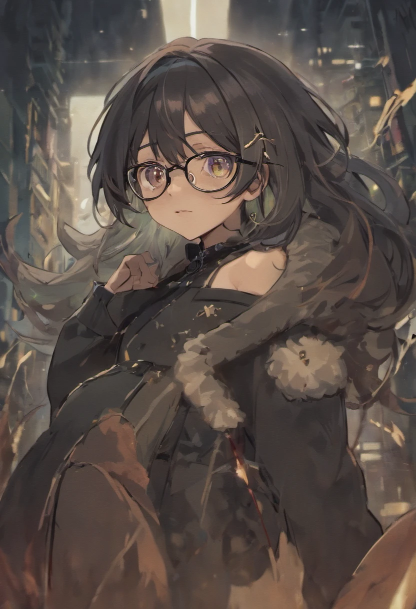 Black Dog, In the werewolf with heterochromia、A cat woman with braces and glasses looks like a favorite putelier