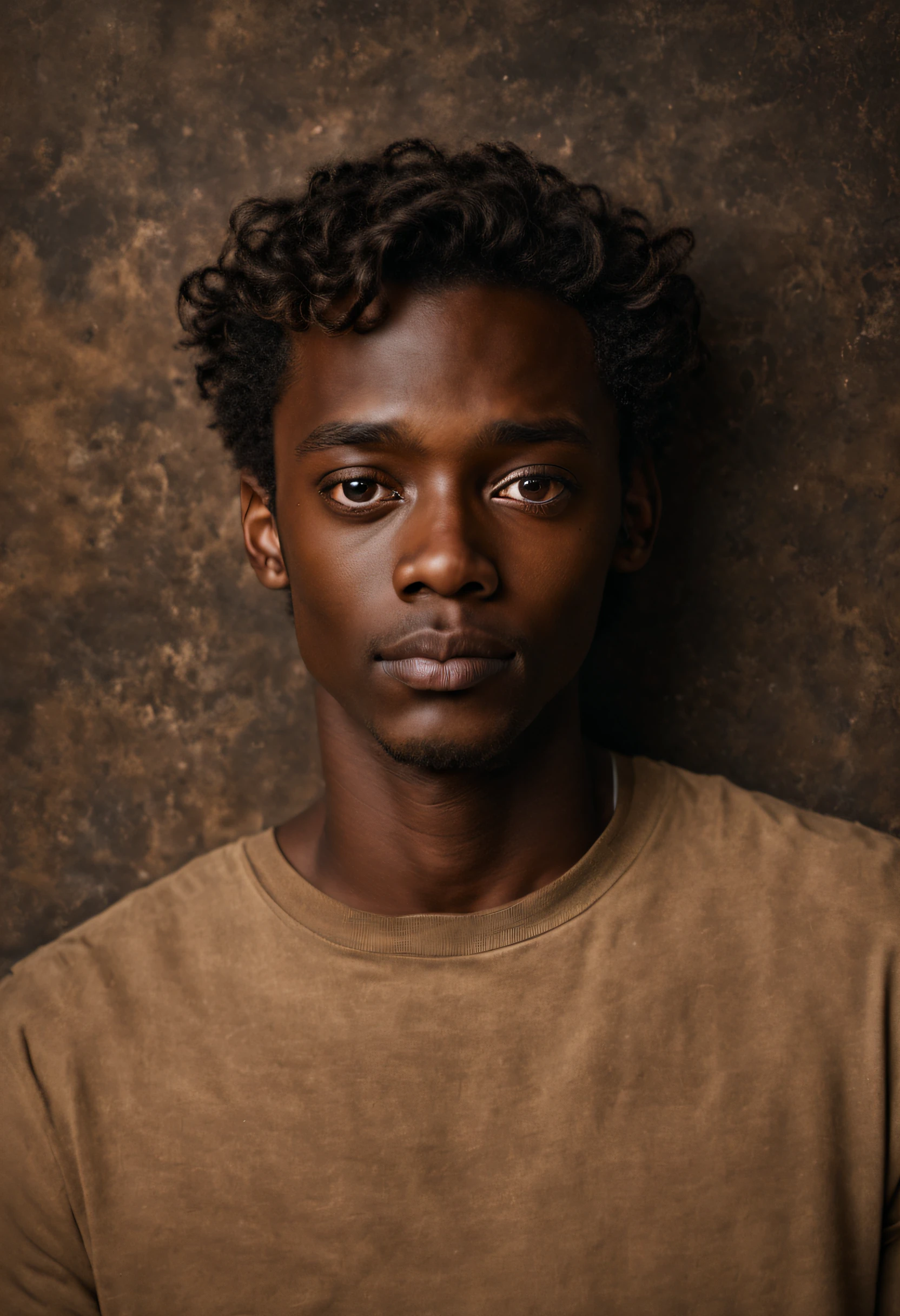 filmstill, Horror theme, A young guy from Soffield looks at the camera from above, dark-skinned, High contrast, (natural skin textures, hyper realisitc, soft light, Sharp), (eel:0.6), Ultra Detailed, (hair-style:1.1) Matte Light Brown, aesthetic, a happy