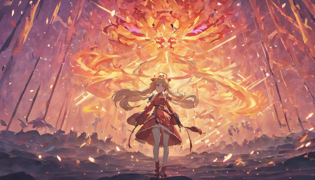 high quality, 8K Ultra HD, highly detailed, masterpiece, A digital illustration of anime style, soft anime tones, Feels like Japanese anime, Detailed illustration of a beautiful magical girl fighting a dragon, magical girl hat, fantasy world, feel like ufotable, breathtaking landscapes, mystical atmosphere, three dimensional effect, luminism, Albert Anker, Feeling like John Howe, 3d render, octane render, cinematic, Isometric, by yukisakura, awesome full color,
