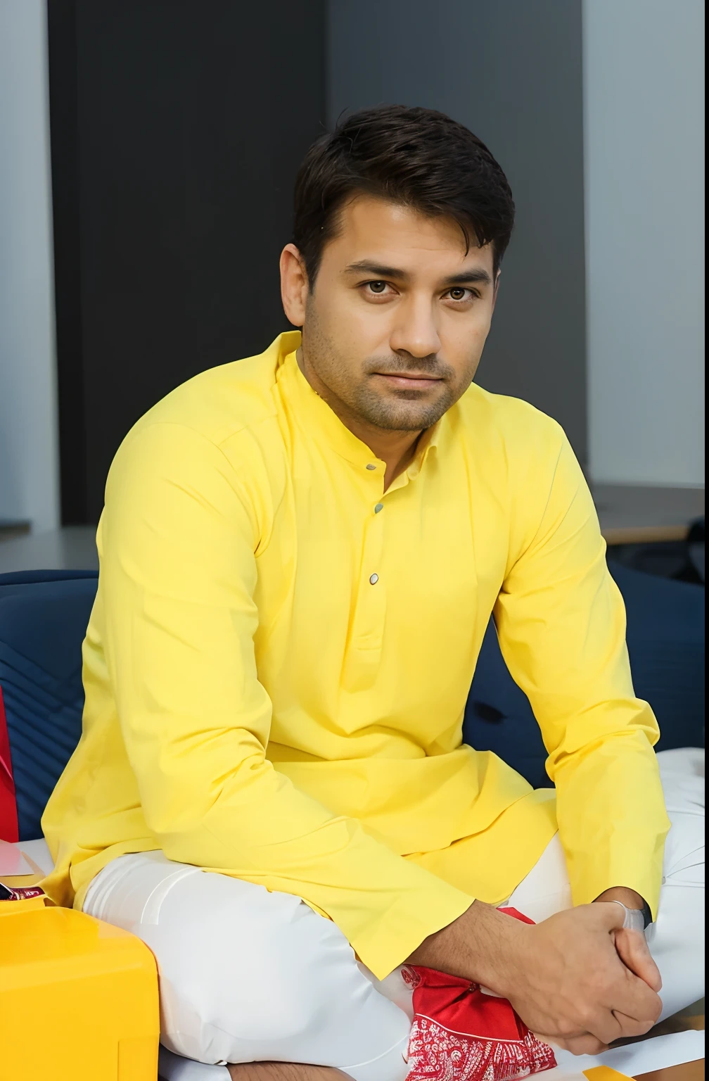 Convert this image to digital art of ceo of company sitting at the office