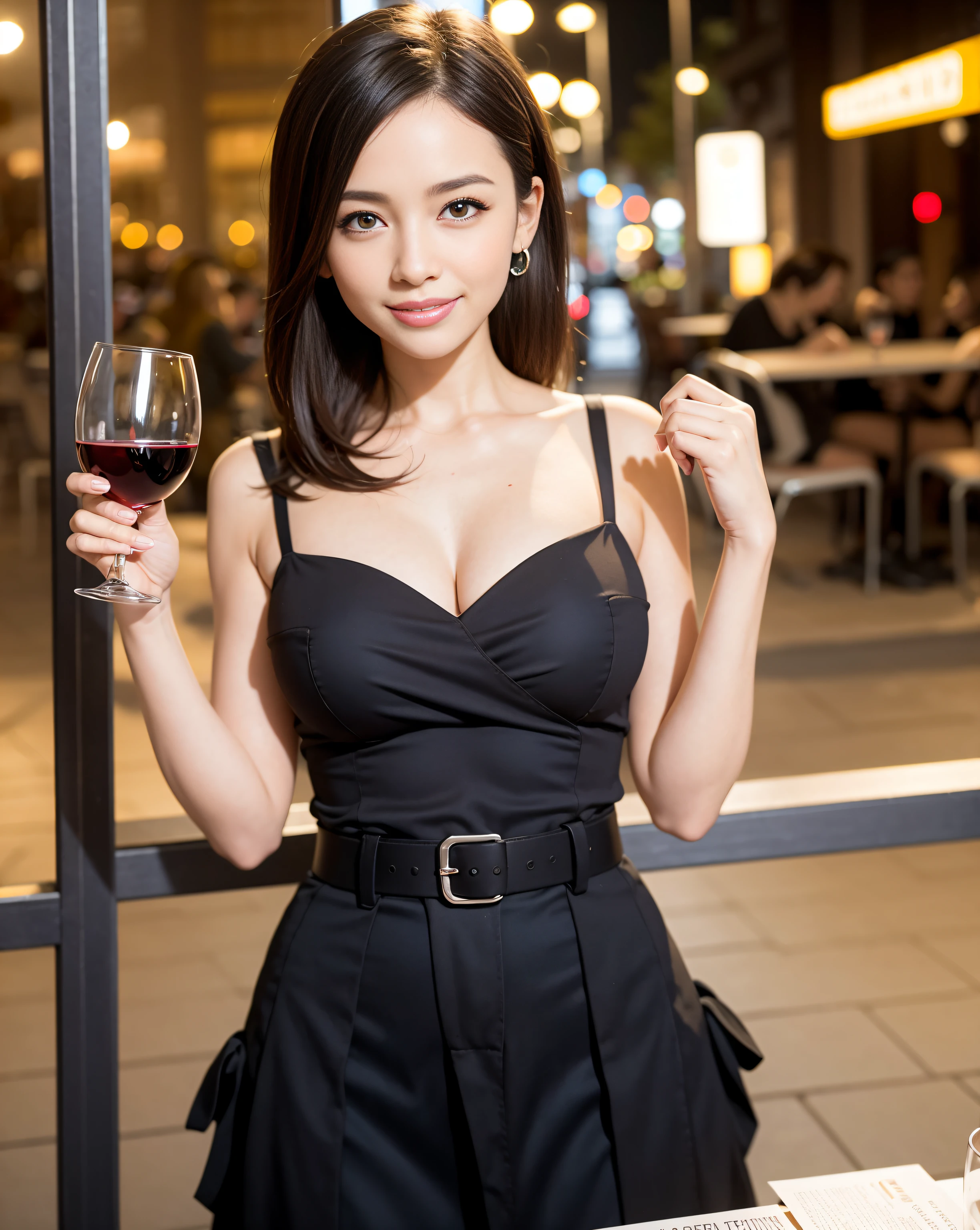 (64K, UHD, top quality, masterpiece: 1.2), (realistic, photorealistic: 1.37), super detailed, pretty woman 1 person, (slim face), (slim body), (brown hair), (short cut), cheeks slightly blushing, (44 years old), 38 years old, solo, beautiful detailed urban night view outside the window, restaurant, wine glasses sit, at night, in a prominent placeNovaFrogStyle, Actress, Model, Waist Up, White Wine, Slim, Wine Glass, Super Clean Night View, Wine Glass Put in the Middle, Happy Smile, (Smile: 1.15), Beautiful Fine Eyes, Upper Body, Bust Japan Up, Night, Short, Short, Actress, Model, Waist Up, White Wine, Slim, Wine Glass, Super Clean Night View, Wine Glass Put in the Middle, Happy Smile,