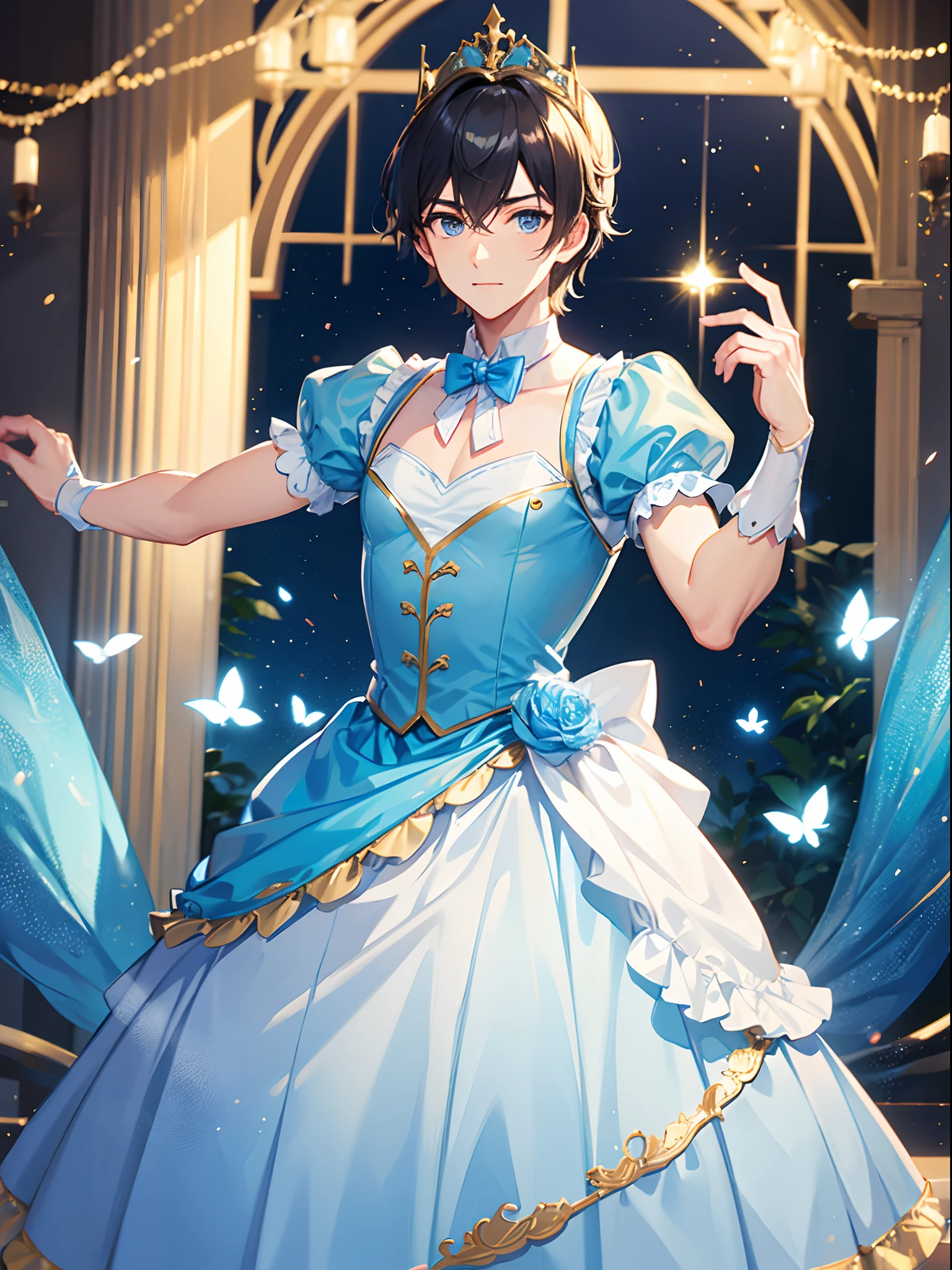 man, 22 years old, wearing Cinderella costume