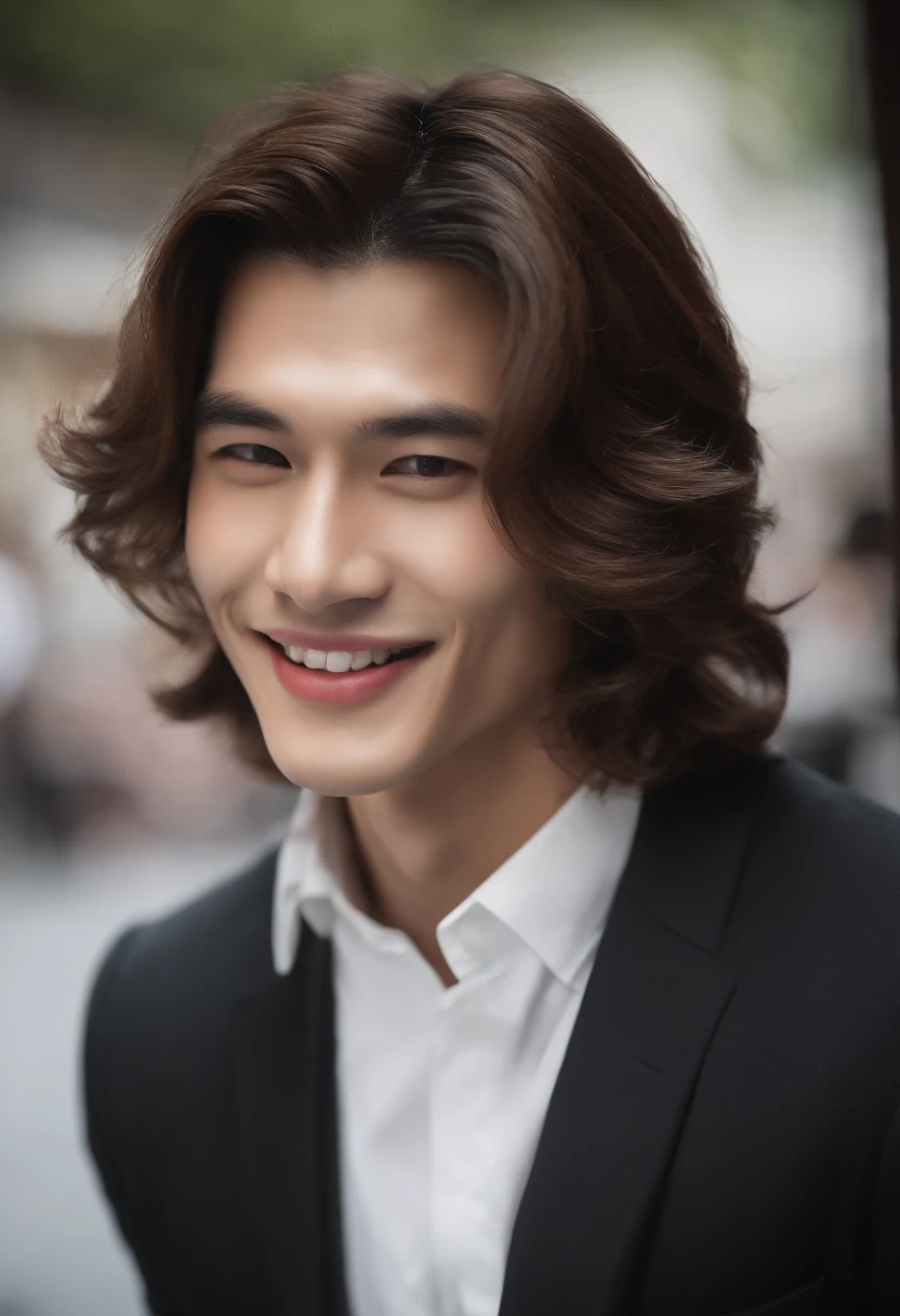 (Male:1.2) (Male model: 0.8), Masterpiece, Graphic, To generate an image of a male model that appeals to Japanese female fans of Johnny's entertainment, consider the following criteria:
【Criteria】
1. Expression:
- The model should have a confident, captivating expression, preferably with a genuine smile.
- Their eyes should be shining and their gaze focused, projecting a natural and engaging smile towards the camera.
2. Hairstyle:
- The model should sport a stylish and trendy hairstyle.
- Aim for a unique and well-groomed hairdo that represents their individuality.
3. Height:
- Ideally, the model should possess a height that is considered attractive to most women (e.g., 175cm or taller).
- They should have a tall and slim physique.
4. Fashion:
- The model should showcase a keen sense of fashion that is on-trend and reflective of their personal style.
- Choose outfits that are cool, stylish, and possess an element of uniqueness.
5. Location:
- The background of the image should feature urban cityscapes, attractive landscapes, or settings that resemble where Johnny's idols typically perform or work (e.g., city streets, studios, backstage areas).
- Utilize lighting and effects that enhance the overall atmosphere of the photo (e.g., a well-lit stage, dazzling city night views).
Please generate an image that fulfills these criteria, simulating a charismatic Johnny's idol. If there is a specific model you'd like to use or any other specific instructions, please provide them.