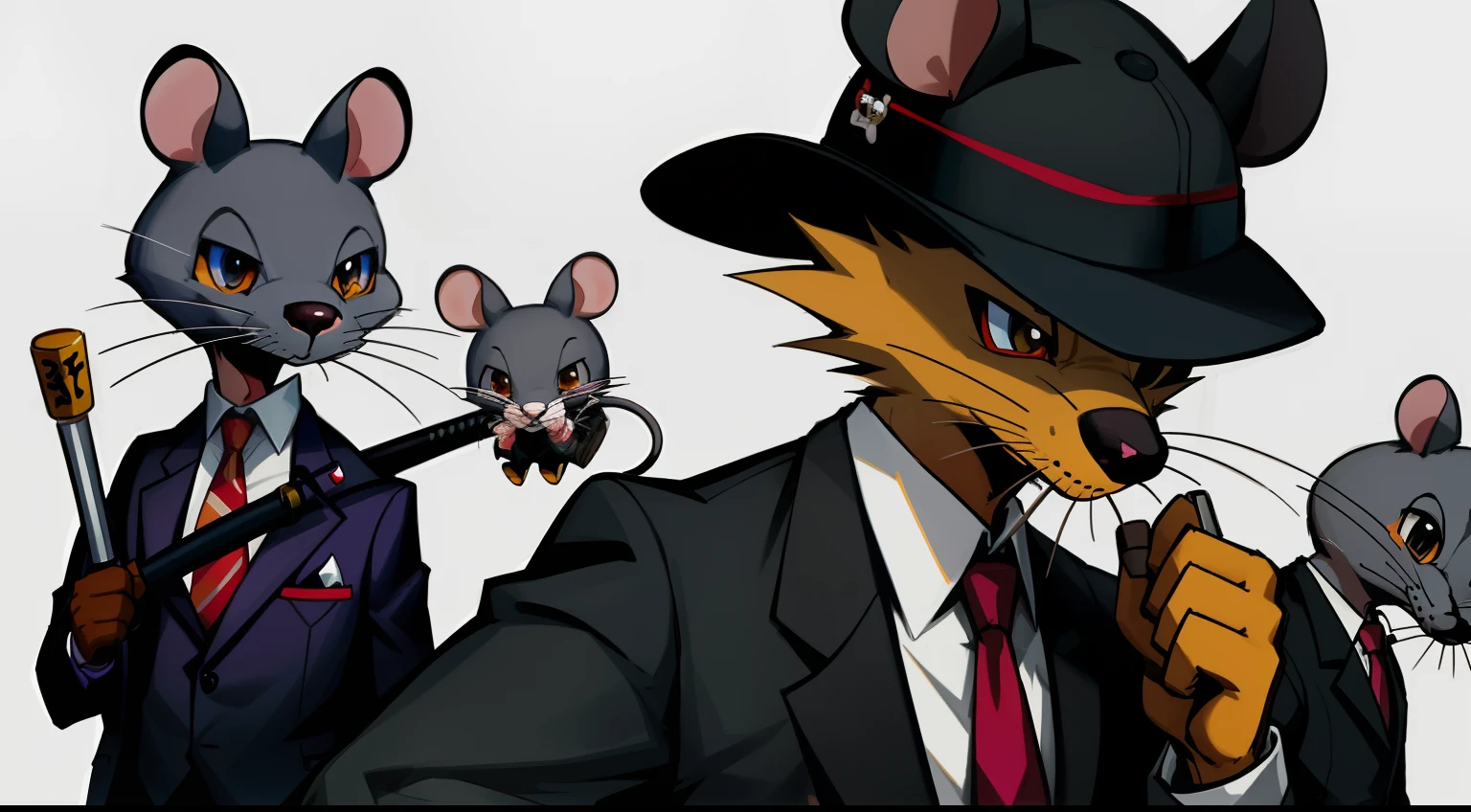 a close up of a stuffed animal wearing a hat and holding a baseball bat, an anthropomorphic gangster rat, anthropomorphic gangster rat, anthropomorphic mouse, roblox avatar, stanley mouse, an anthropomorphic rat, anthropomorphic rat, mouse head, saints row fursuit tails mod, mouse in clothes
