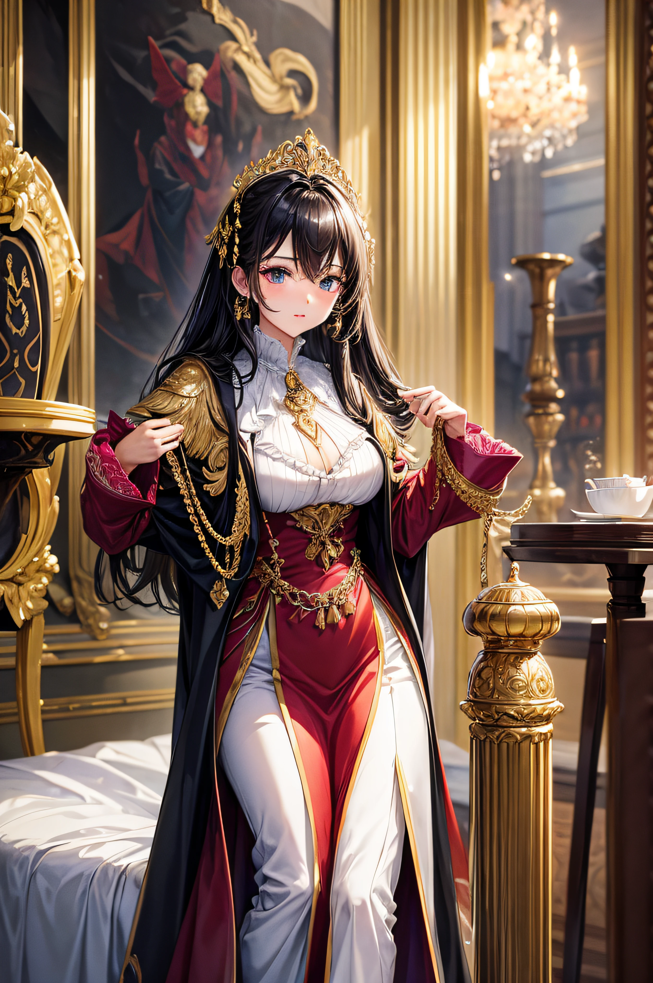 a cool、opulent、grand、masterpiece、vestments、Beautiful fece