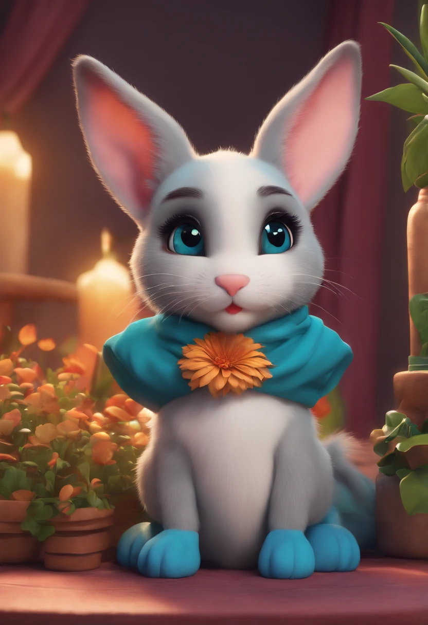 (best quality, vibrant colors, soft lighting), cute cartoon cat, cute puppy, edgy little bunny, hamster