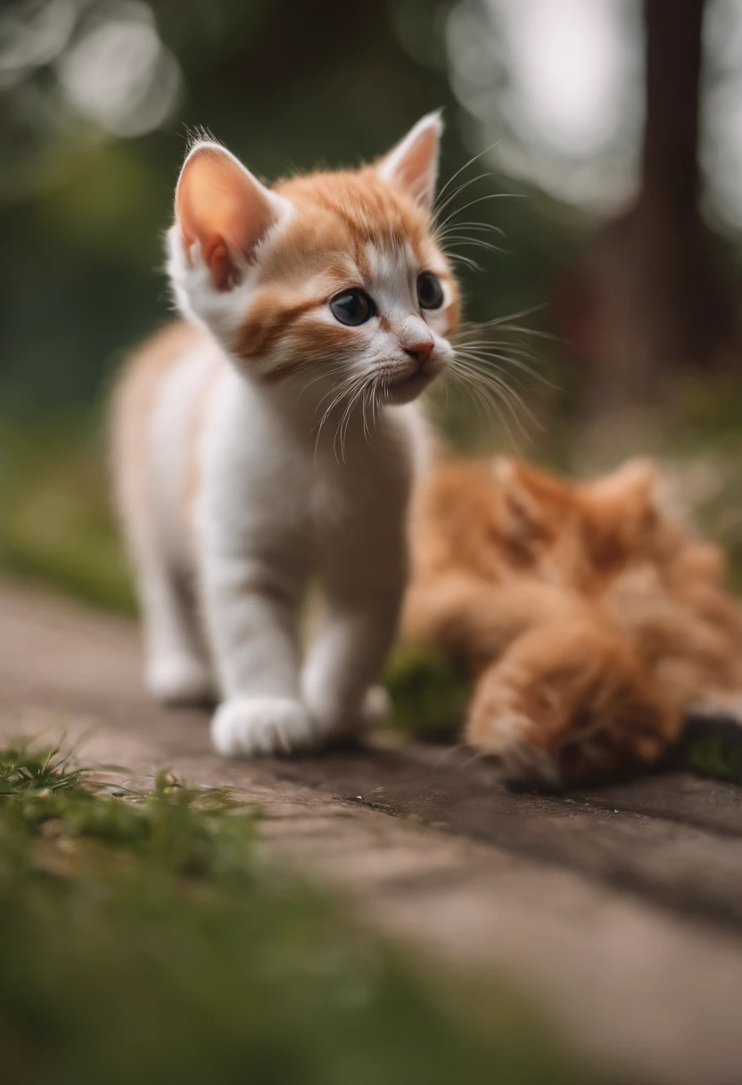 I have two little kittens, a cute little cat, cute kittens, Cutest, Incredibly cute, Adorable and cute, And cute and lovely. They are walking down the street with backpacks, Walking together, commute, Proudly walk down the street, And the cat is walking. They are cute in the style of 🍂 and 🍁, Adorable and cute, Cute and adorable, oh, nice and cute. They are known as real-life Tom and Jerry.