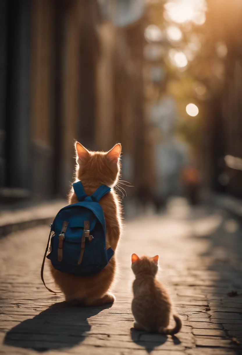 I have two little kittens, a cute little cat, cute kittens, Cutest, Incredibly cute, Adorable and cute, And cute and lovely. They are walking down the street with backpacks, Walking together, commute, Proudly walk down the street, And the cat is walking. They are cute in the style of 🍂 and 🍁, Adorable and cute, Cute and adorable, oh, nice and cute. They are known as real-life Tom and Jerry.