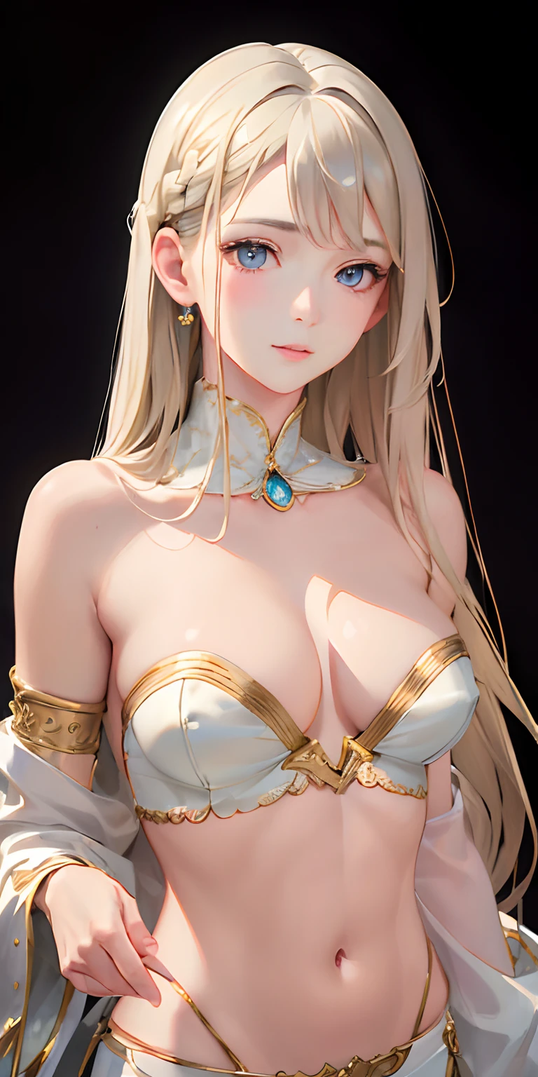 (photorealistic:1.4), (masterpiece, sidelighting, finely detailed beautiful eyes: 1.2), masterpiece*portrait, realistic, 3d face, glowing eyes, shiny hair, lustrous skin, solo, embarassed, (midriff),