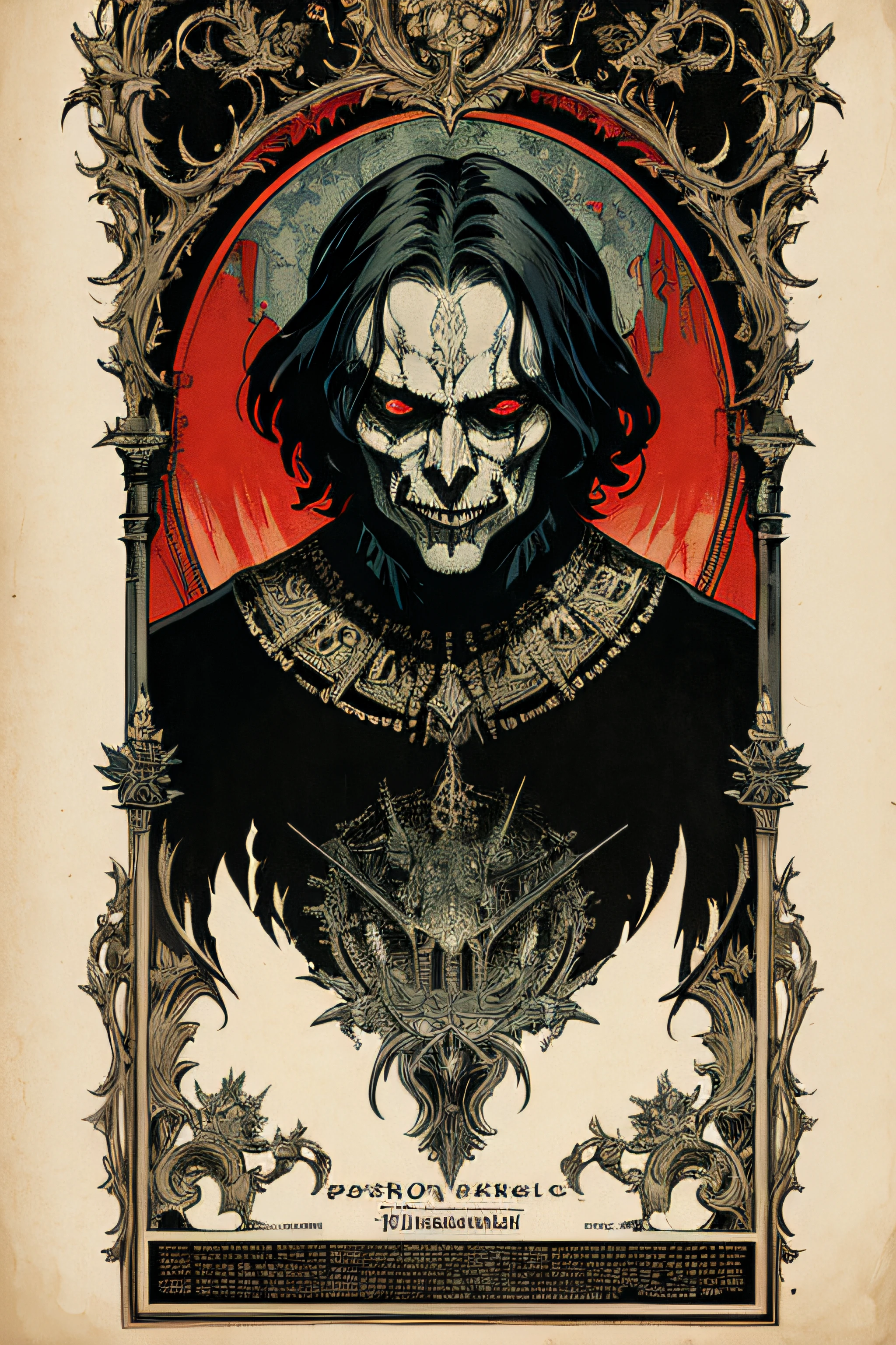 (Masterpiece, Best Quality), 8k Wallpaper, highly detailed, poster, Faust 1926, Germanic folklore, German expressionist, horror thriller cinematic movie poster,