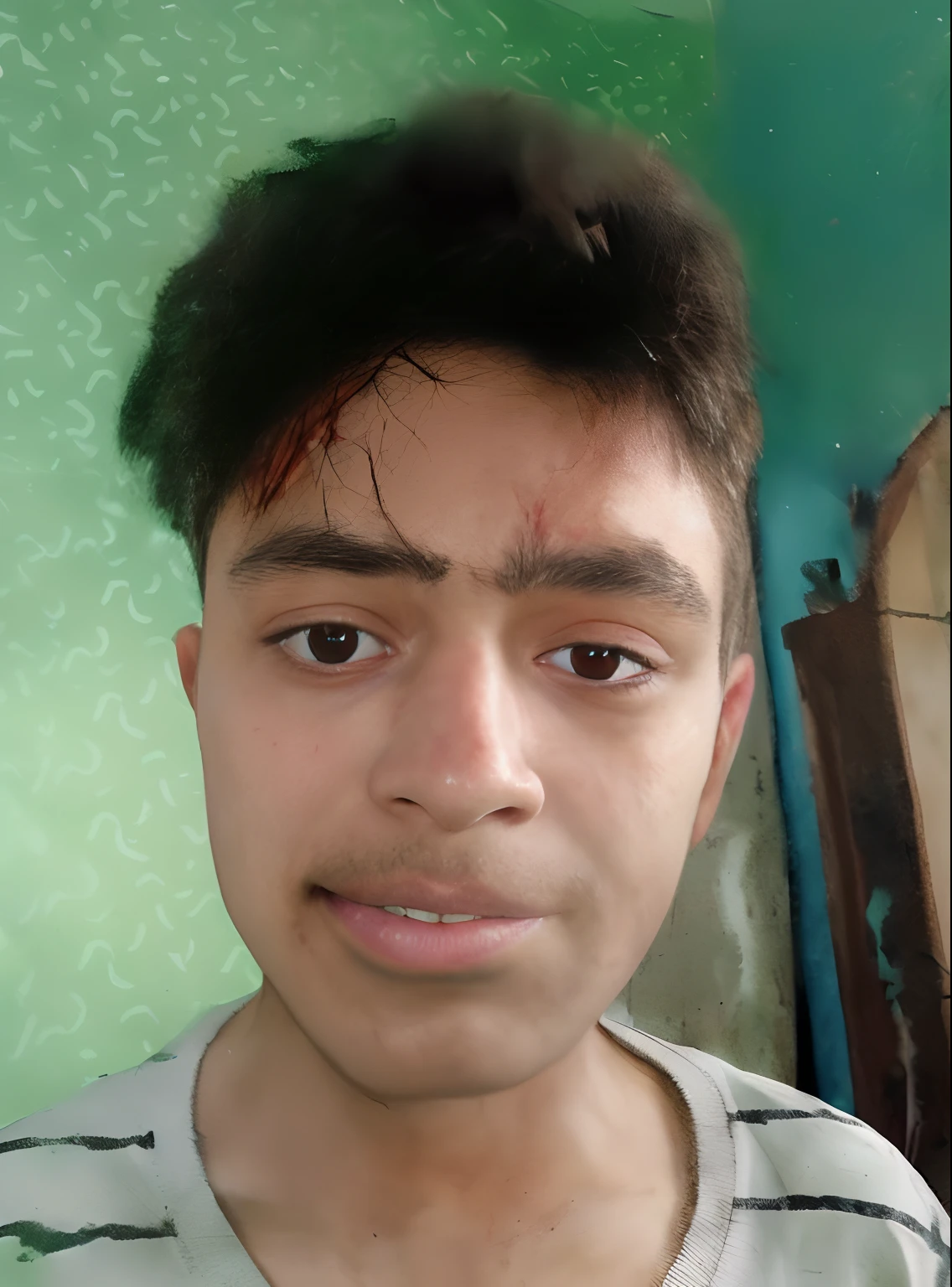 Spiderman without mask with deadly eyes bleeding from mouth