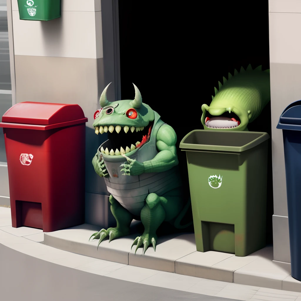 Monsters as garbage cans