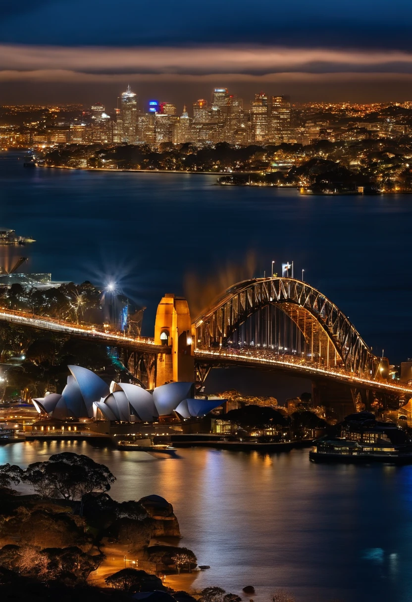 sydney harbour bridge,snowing, high quality