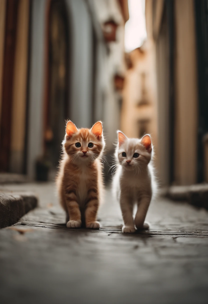I have two little kittens, a cute little cat, cute kittens, Cutest, Incredibly cute, Adorable and cute, And cute and lovely. They are walking down the street with backpacks, Walking together, commute, Proudly walk down the street, And the cat is walking. They are cute in the style of 🍂 and 🍁, Adorable and cute, Cute and adorable, oh, nice and cute. They are known as real-life Tom and Jerry.