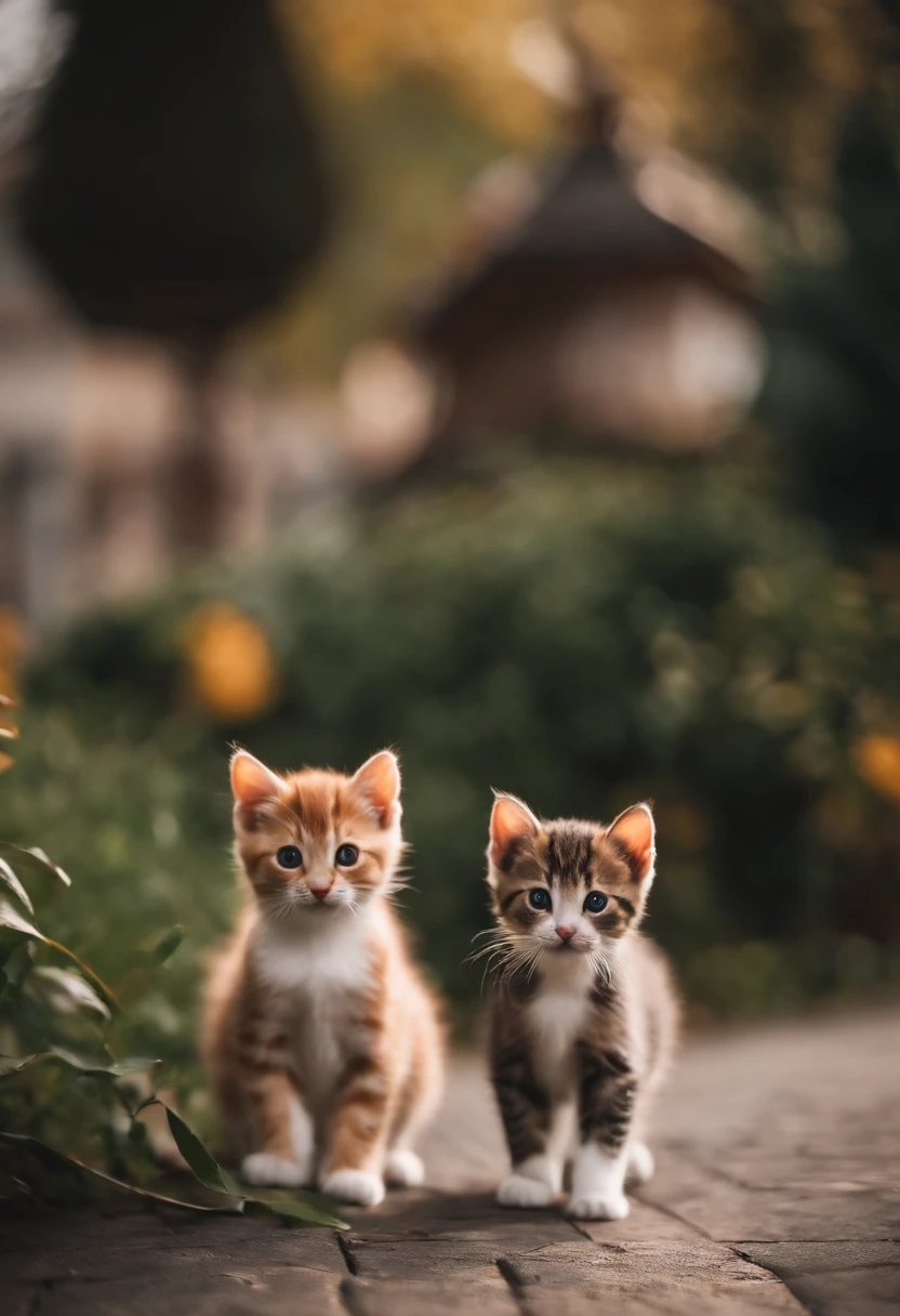 I have two little kittens, a cute little cat, cute kittens, Cutest, Incredibly cute, Adorable and cute, And cute and lovely. They are walking down the street with backpacks, Walking together, commute, Proudly walk down the street, And the cat is walking. They are cute in the style of 🍂 and 🍁, Adorable and cute, Cute and adorable, oh, nice and cute. They are known as real-life Tom and Jerry.