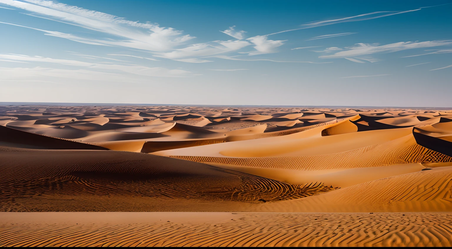 Beautiful landscape of the Sahara Desert, photography inspired by the style of Ken Duncan well known as the pioneer of landscape, in making use of dodging and burning to edit a landscape image.