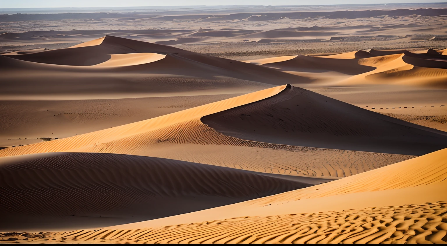 Beautiful landscape of the Sahara Desert, photography inspired by the style of Ken Duncan well known as the pioneer of landscape, in making use of dodging and burning to edit a landscape image.