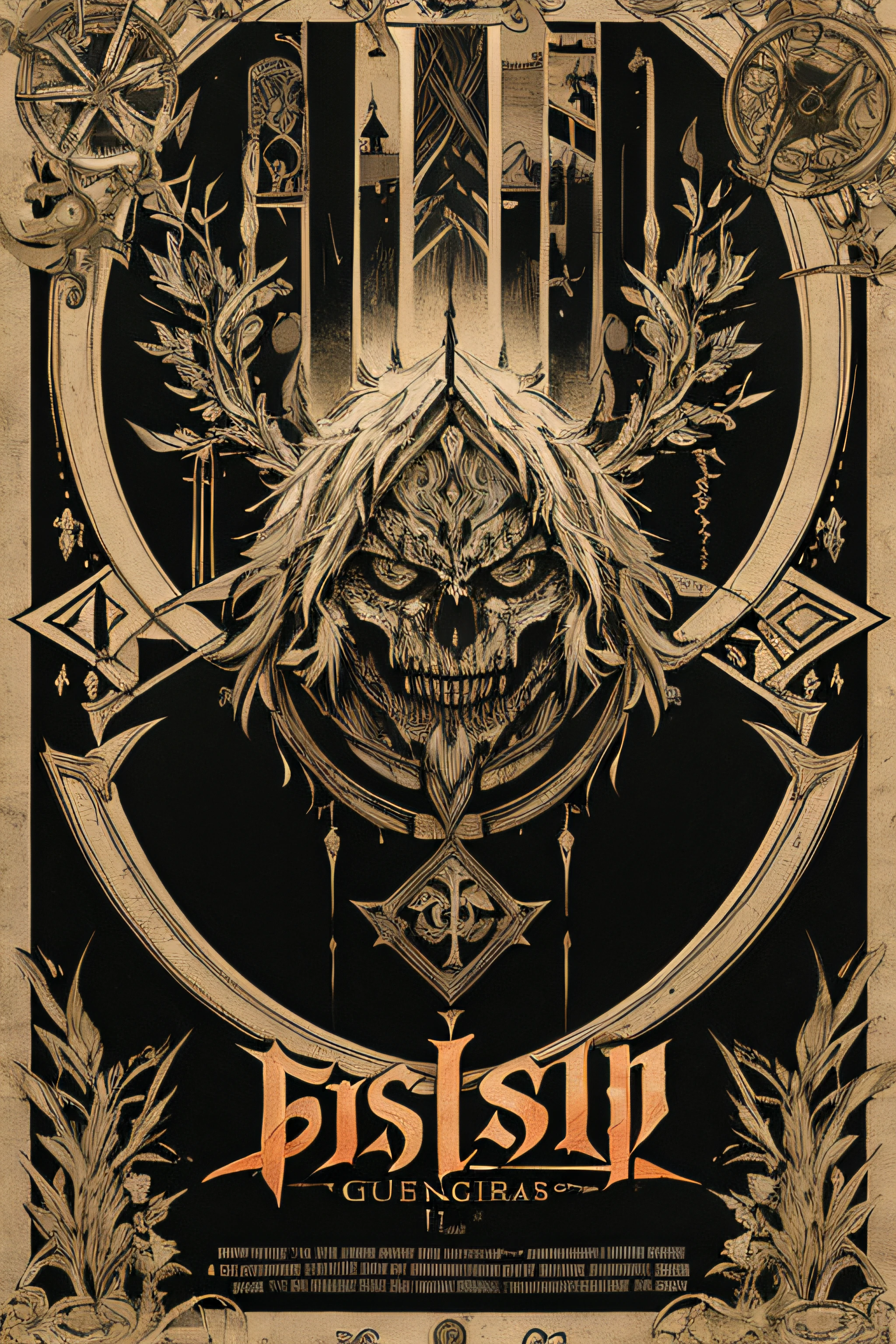(Masterpiece, Best Quality), 8k Wallpaper, highly detailed, poster, Faust 1926, Germanic folklore, German expressionist, horror thriller cinematic movie poster,