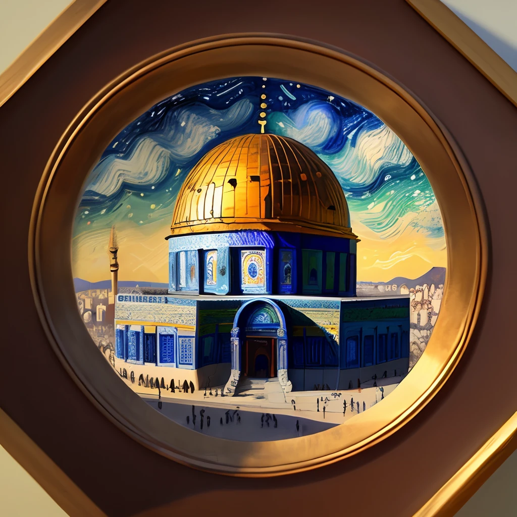 The Dome of the Rock in the style of van Gogh