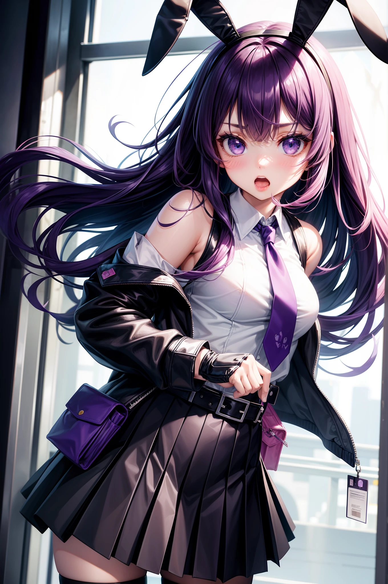 sologirl Purple Twin Tails frontage Medium chest Blazer Uniform nsfw skirt lift by myself skindantation love juice