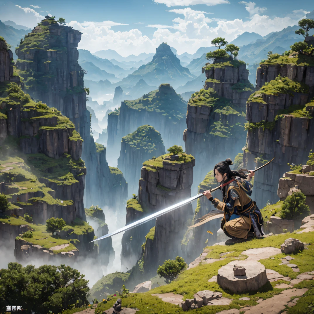 Fly into the fairy world, Chance encounter with Liu Hanshu, He saw in him his former self, It was decided to take him as an apprentice, Teach him how to protect himself, But because of the Tibetan star map, He established relationships with the Liu family and the Jade Sword Sect, It opens with the death of Liu Hanshu, Qin Yu embarked on the road of confrontation with a strong enemy, Working hard, Make yourself stronger, Stick to your own core path of justice, I also want to protect the people I care about, The three brothers took off, And embarked on a long journey to find a good brother, Qin Yu, Where are Xiao Hei and Hou Fei(dense fog)Climb the streets(Doomsday Stream)eyes filled with angry,He clenched his fists,Rush up,Deliver a fatal blow to your opponent,full bodyesbian,Full Body Male Mage 32K(Masterpiece Canyon Ultra HD)Long flowing black hair,Campsite size,zydink, The wounded lined up in the streets(canyons)Climb the streets, The scene of the explosion(canyons), (Linen batik scarf), Angry fighting stance, looking at the ground, Batik linen bandana, Chinese python pattern long-sleeved garment, canyons(Abstract propylene splash:1.2), Dark clouds lightning background,Sprinkle with gold dust(realisticlying:1.4),Black color hair,Flour fluttering,rainbow background, A high resolution, the detail, RAW photogr, Sharp Re, Nikon D850 Film Stock Photo by Jefferies Lee 4 Kodak Portra 400 Camera F1.6 shots, Rich colors, ultra-realistic vivid textures, Dramatic lighting, Unreal Engine Art Station Trend, cinestir 800,Flowing black hair,(((Jungle Canyon)))The wounded lined up in the streets(vale)Climb the streets,Movie master real-time image quality
