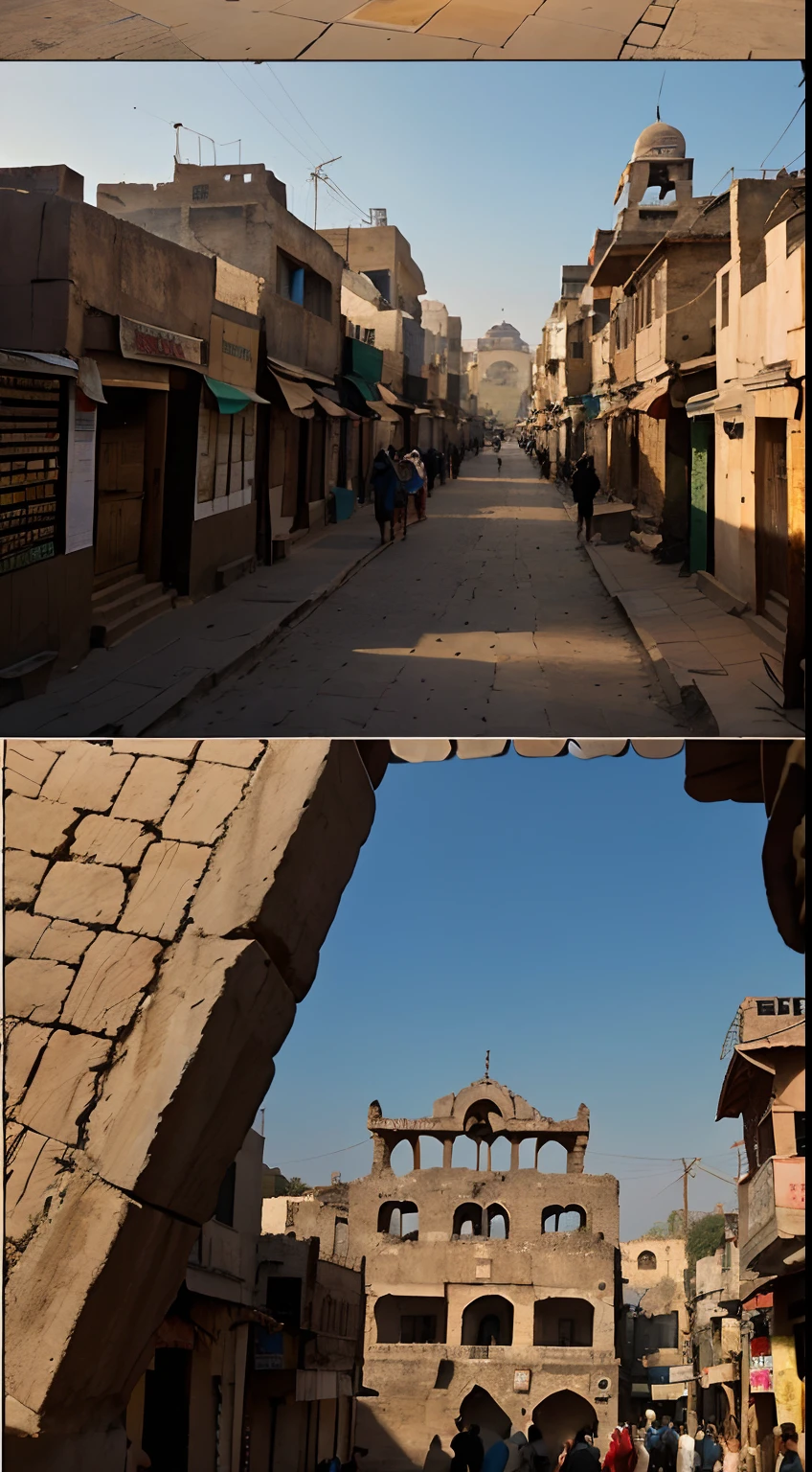 Mohenjo-Daro's Bustling Streets

Prompt: Generate an image of the ancient streets of Mohenjo-Daro at sunrise. Show the city's well-planned layout, people in traditional clothing, and bustling marketplaces. This image should be displayed with the opening lines of the story.