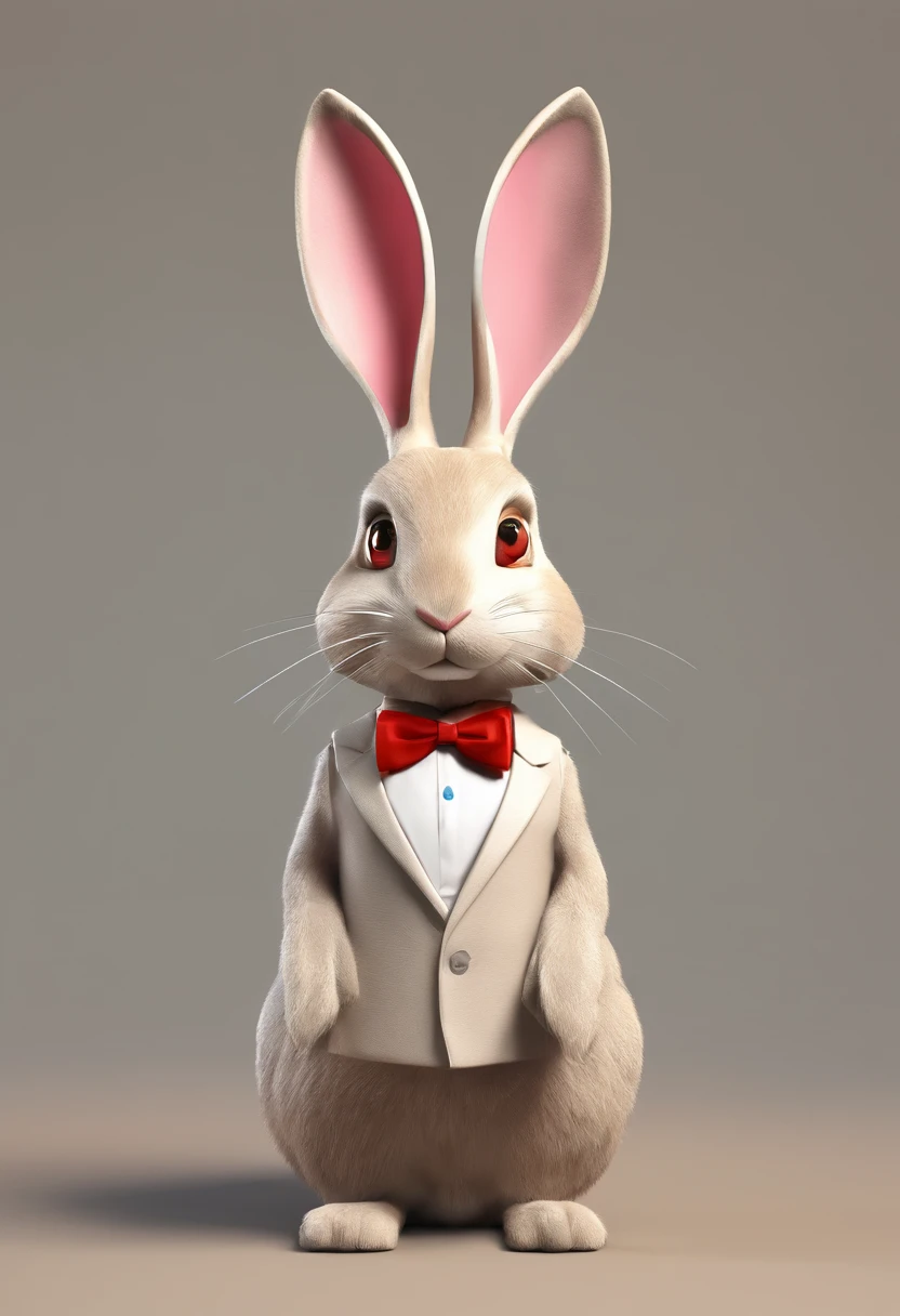 Dress up as a rabbit to be a magician. Wear a suit.having fun .Kaihuai.obvious . 8K . adolable .Full portrait. The appearance of the rabbit is complete. Details of the full image.Full image of a rabbit