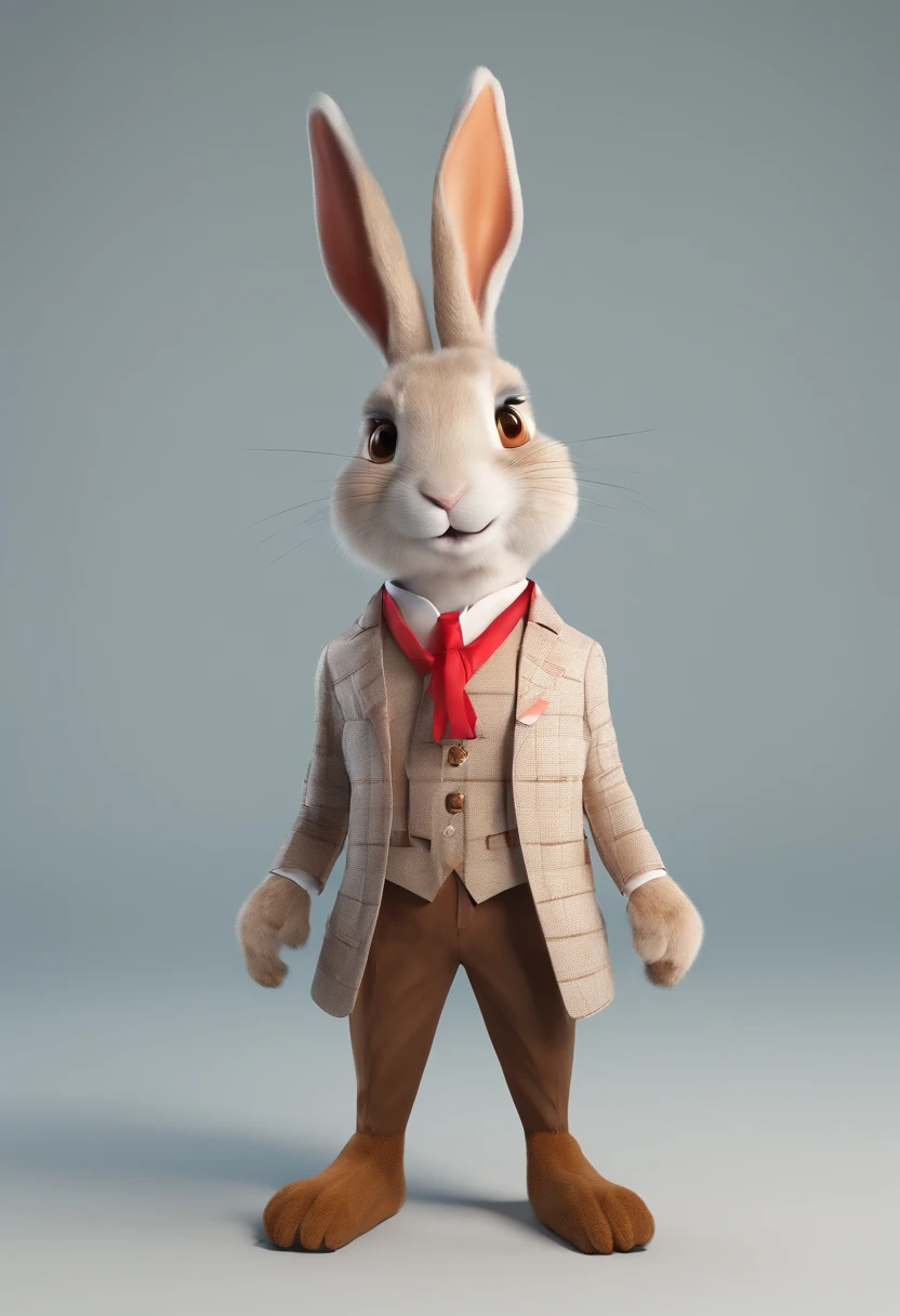 Dress up as a rabbit to be a magician. Wear a suit.having fun .Kaihuai.obvious . 8K . adolable .Full portrait. The appearance of the rabbit is complete. Details of the full image.Full image of a rabbit