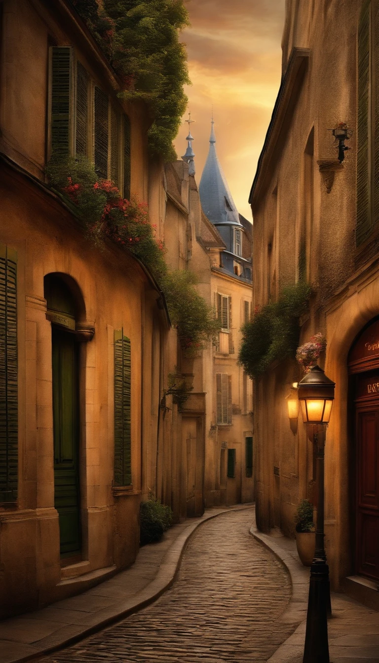 Paris street in the 17th century