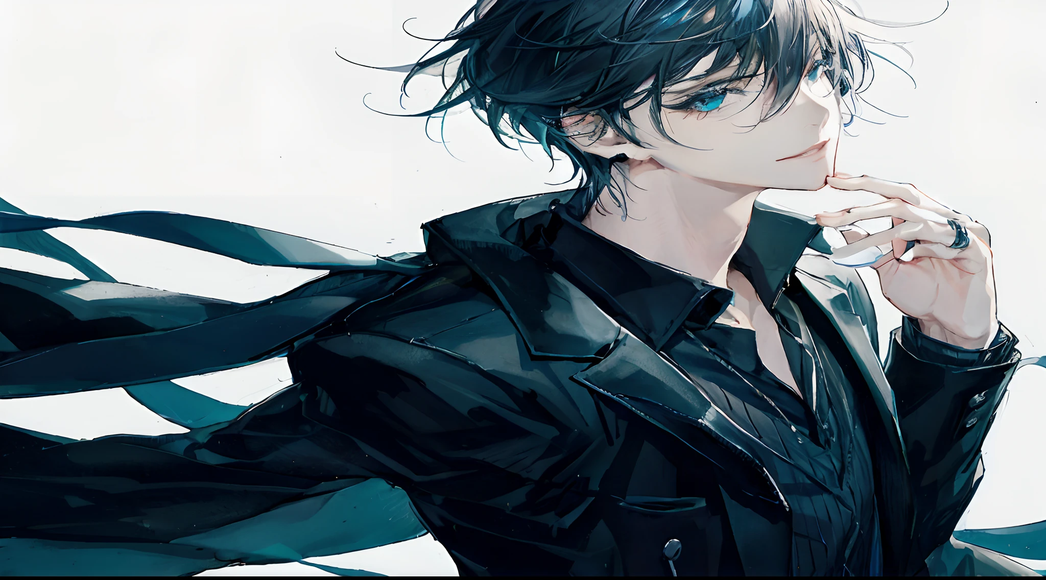 masterpiece,best quality, ultra-detailed illustration,full body,standing,from side,
BREAK,
Singing,
BREAK,
1 man,20years old,slender face,slanted eyes,sexy,cool Faith,short hair ,detailed sapphire Mullet hair,turquoise blue eyes, Pale Lipstick,
BREAK,
luxury black suit,black shoes,
BREAK,
evils smile,
BREAK,
dark,Japanese cool boy anime style,Copic style touch ,