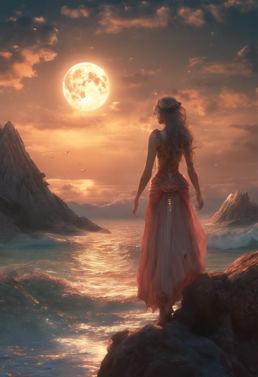 ((Need)), ((tmasterpiece)), (A detailed), Enchanting succubus, Ethereal beauty, Inhabit the deep sea, (fantasy illustrations:1.3),captivating posture, Delicate fishtail, otherworldly charm, (Luis Royo:1.2), (Yoshitaka Amano:1.1), Moon Night, Splendid seabed, (Detailed sea view:1.3)