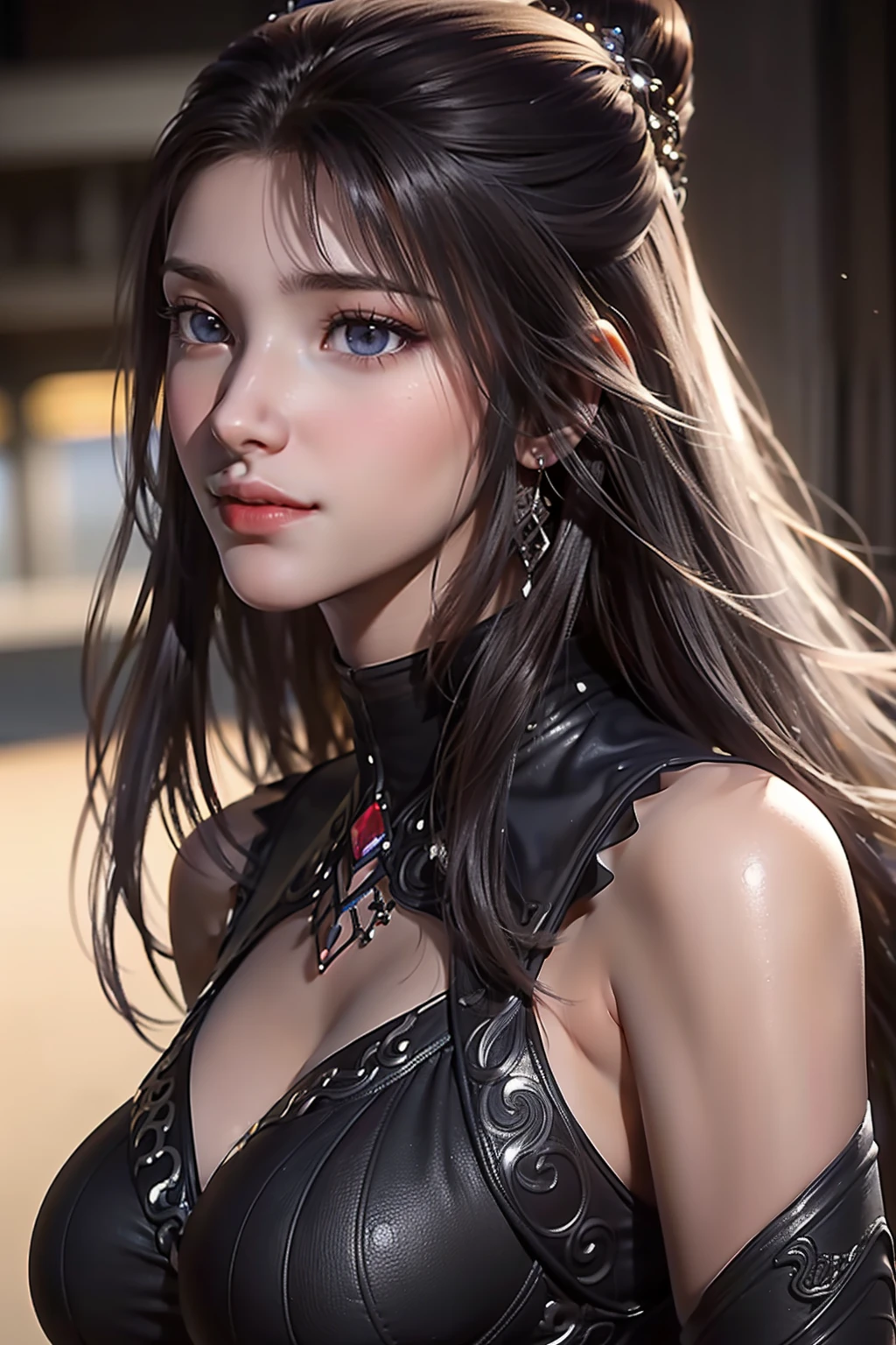 (8k, RAW Photo, Best Quality, Masterpiece:1.2), Ultra Detail, Super Resolution, (Realistic, Realistic Photo:1.37), Portrait, High Detail RAW Color Photo, Professional Photo, Extremely Detailed and Beautiful, Extremely detailed, 8k wallpaper, amazing and detailed, huge file size, official art, highly detailed CG unity 8k wallpaper, highly detailed beautiful girl, highly detailed face, highly detailed eyes, highly detailed skin, highly detailed fingers, highly detailed nose, very detailed detailed mouth , perfect anatomy, highly detailed background, highly detailed clothing, 1girl, (18:1.2), teen, cute girl, famous japanese idol, kawaii, realistic body, petite, fair skin, glowing skin , slim body , handsome body, black hair, long straight hair, (blunt bangs:1.2), smile, cute, youthful, cute face, realistic face, delicate eyes, drooping eyes, white t-shirt, skirt, earring, looking at viewer, cowboy shot, front Facing, Standing, Contraposto, High Street, Public, Crowd, Dynamic Lighting, Very Large Breasts,, long hair, blunt_bangs,